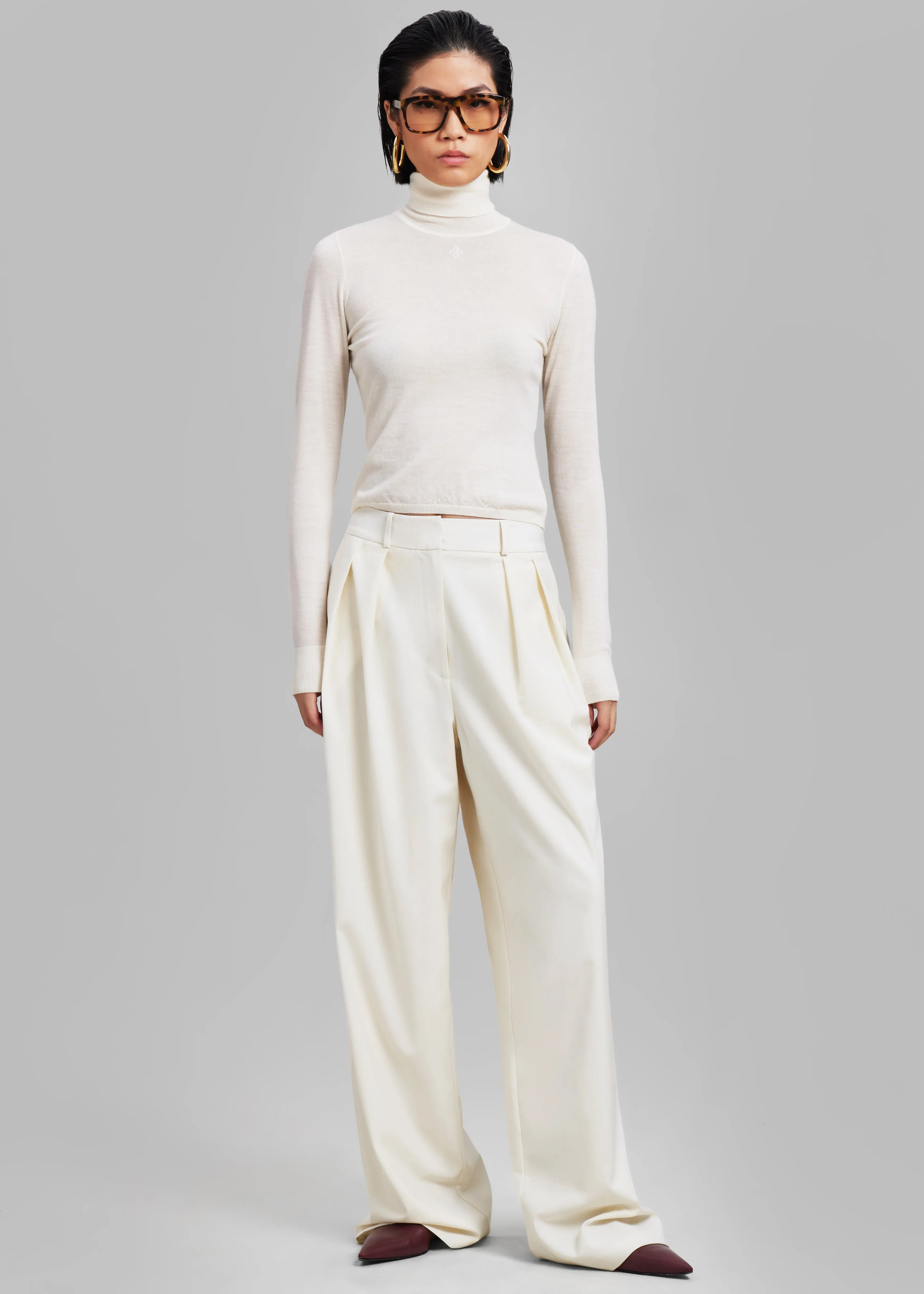 Ripley Pleated Trousers - Ivory sold by Frankie Shop