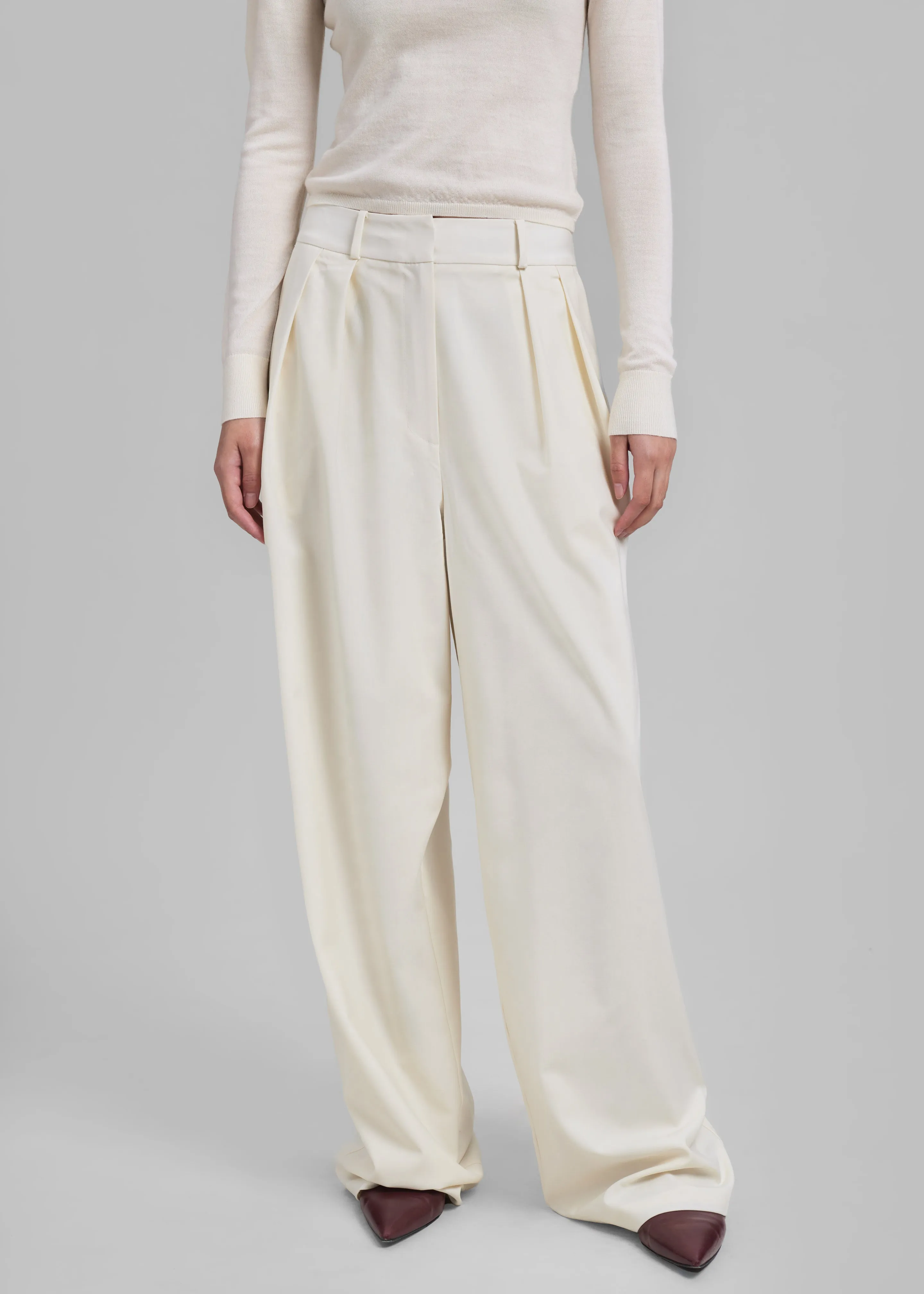 Ripley Pleated Trousers - Ivory sold by Frankie Shop product image thumbnail 5