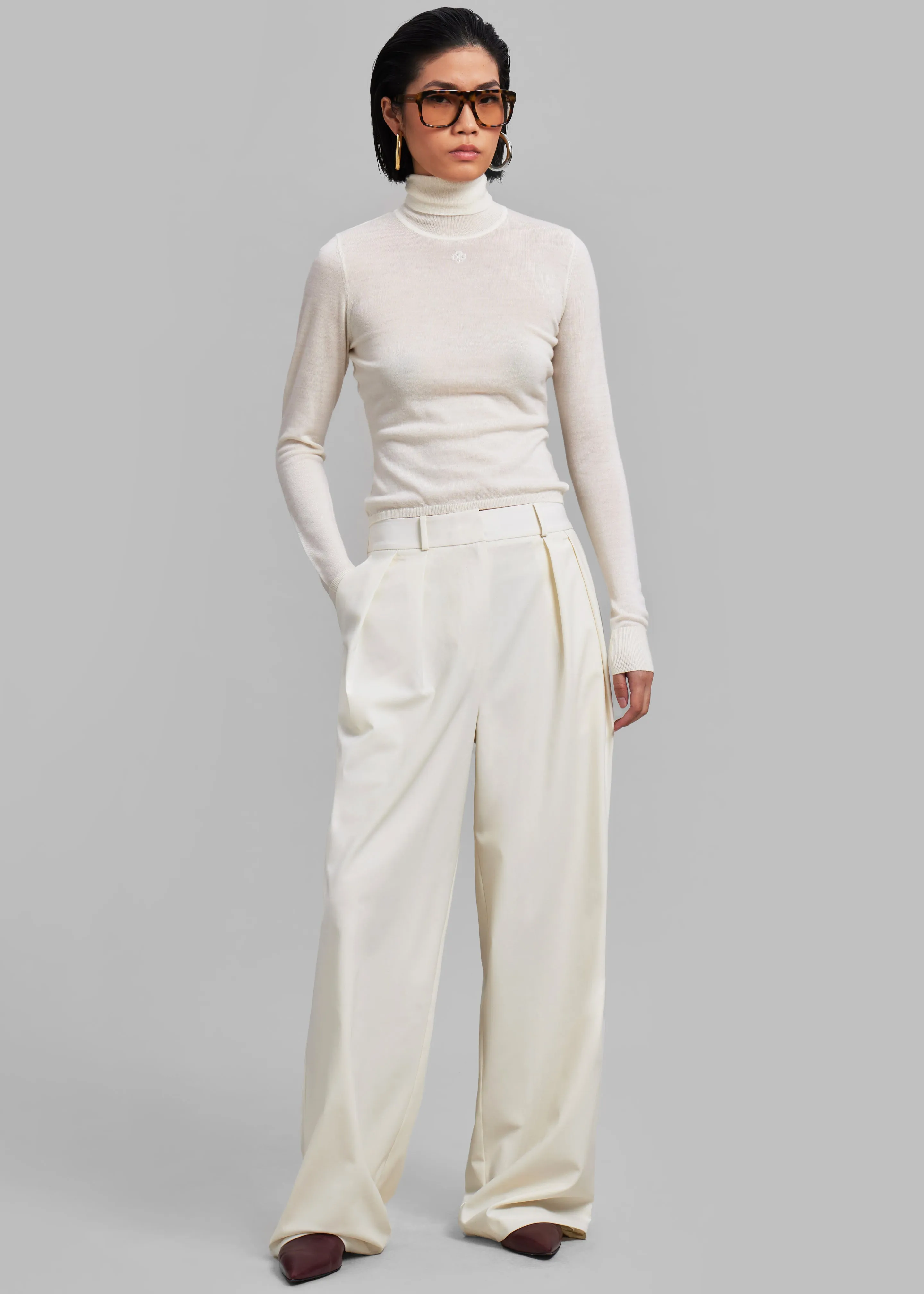 Ripley Pleated Trousers - Ivory sold by Frankie Shop product image thumbnail 4