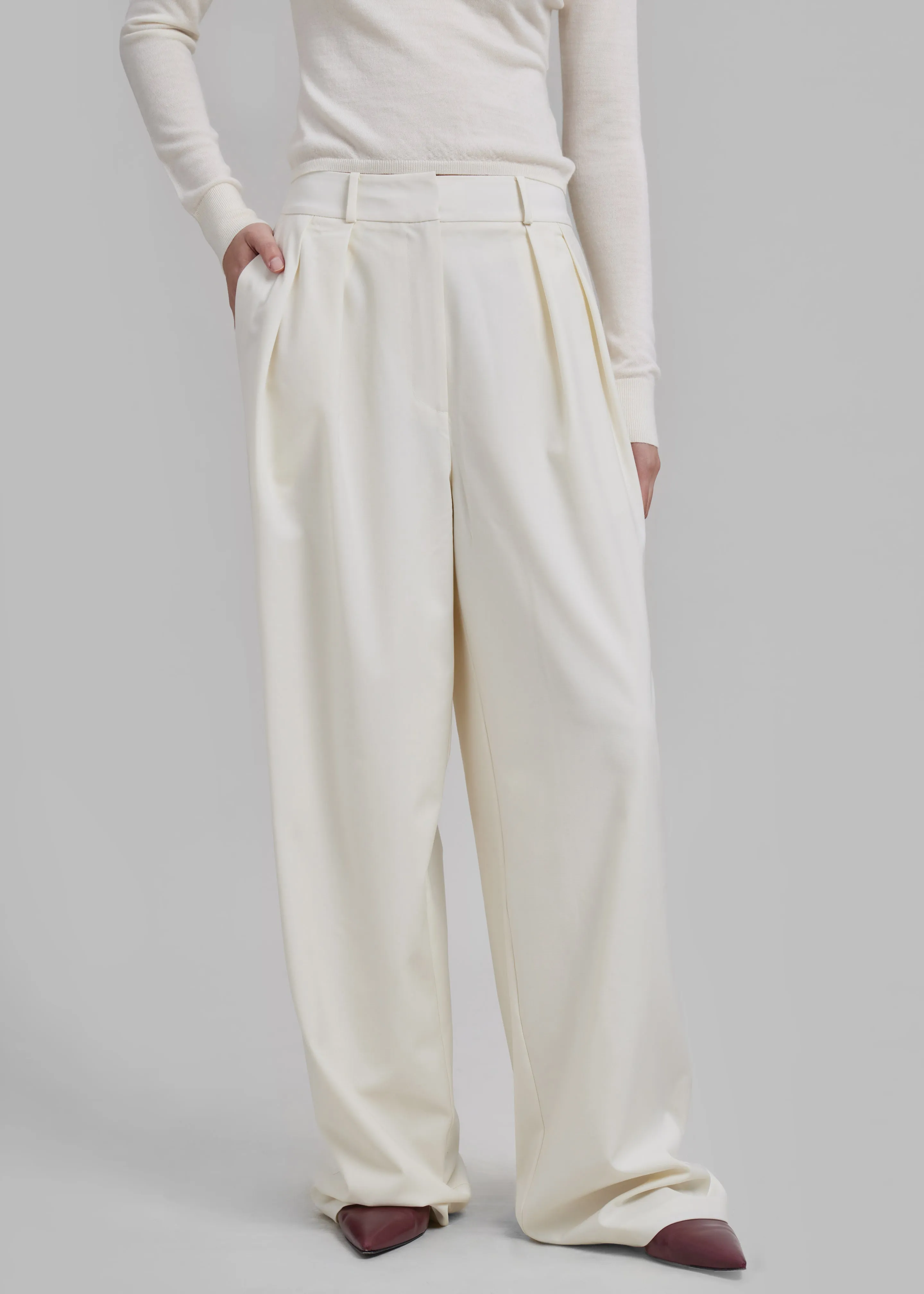 Ripley Pleated Trousers - Ivory sold by Frankie Shop product image thumbnail 2