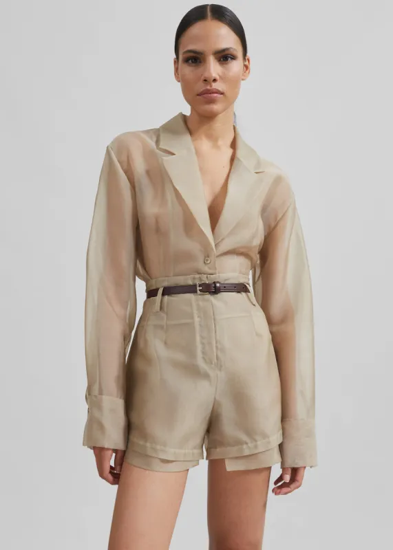 Lise Sheer Blazer - Desert Sand made by Frankie Shop