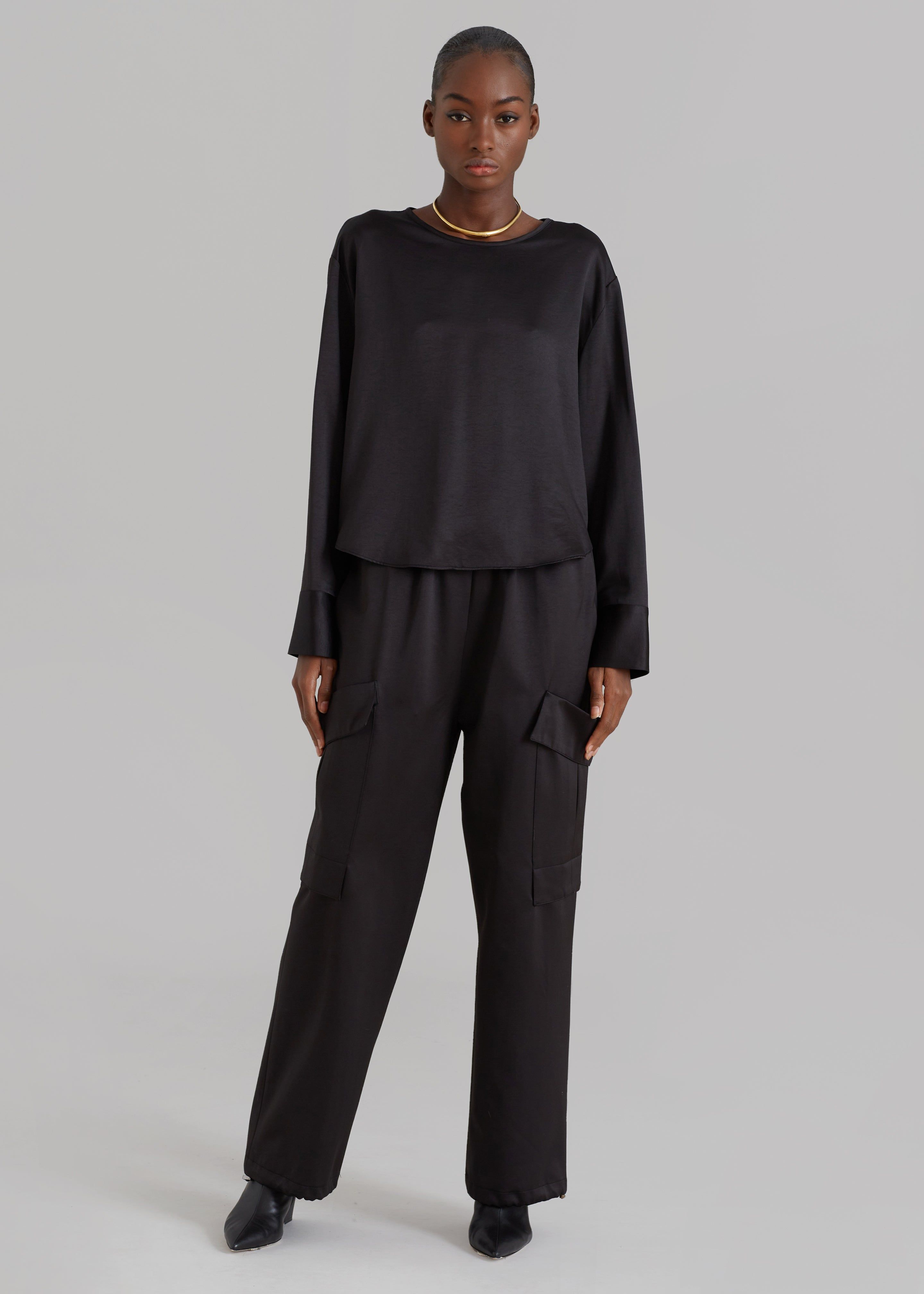 Kemp Silky Cargo Pants - Black sold by Frankie Shop product image thumbnail 3