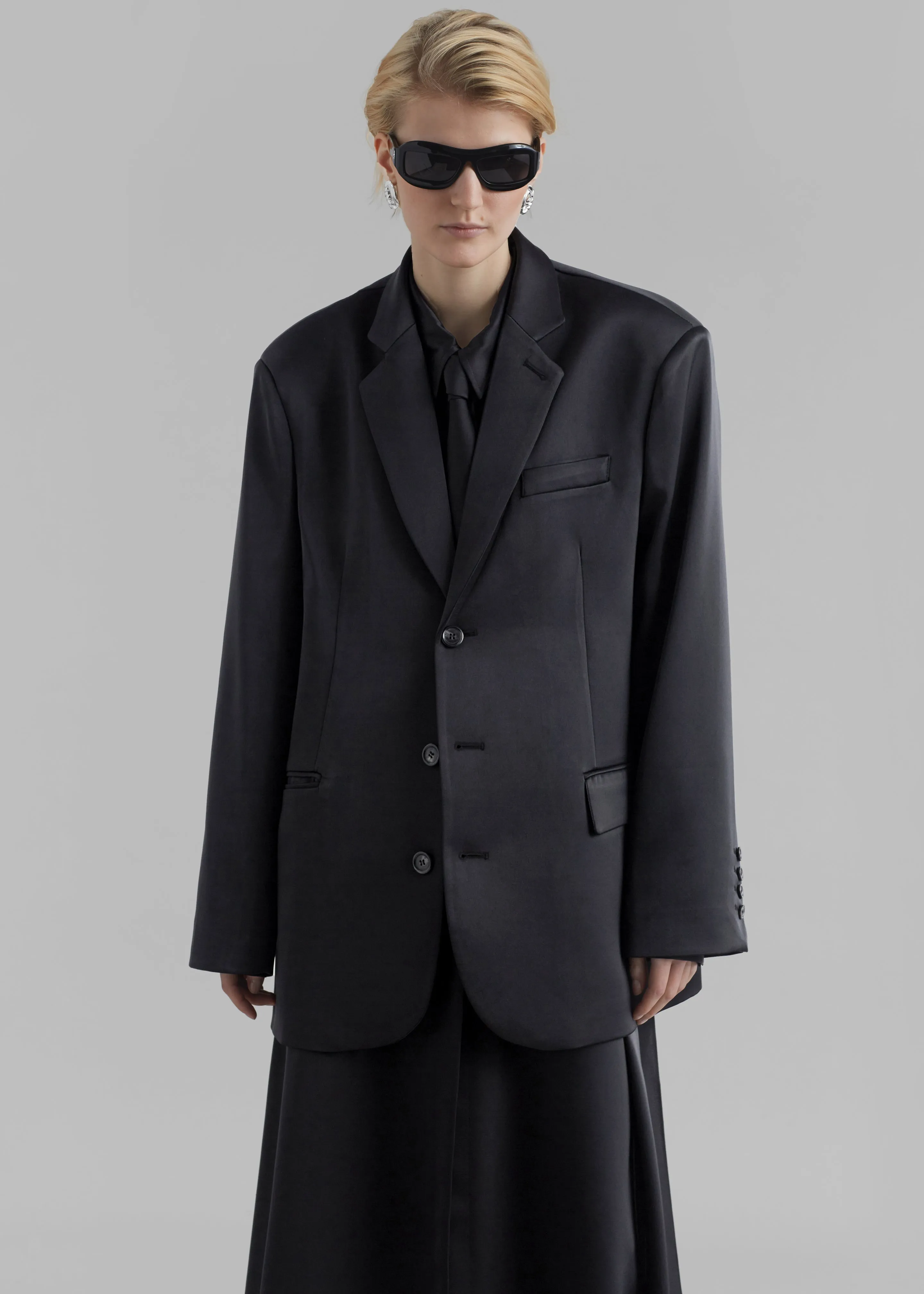 Isabel Satin Blazer - Black sold by Frankie Shop product image thumbnail 5