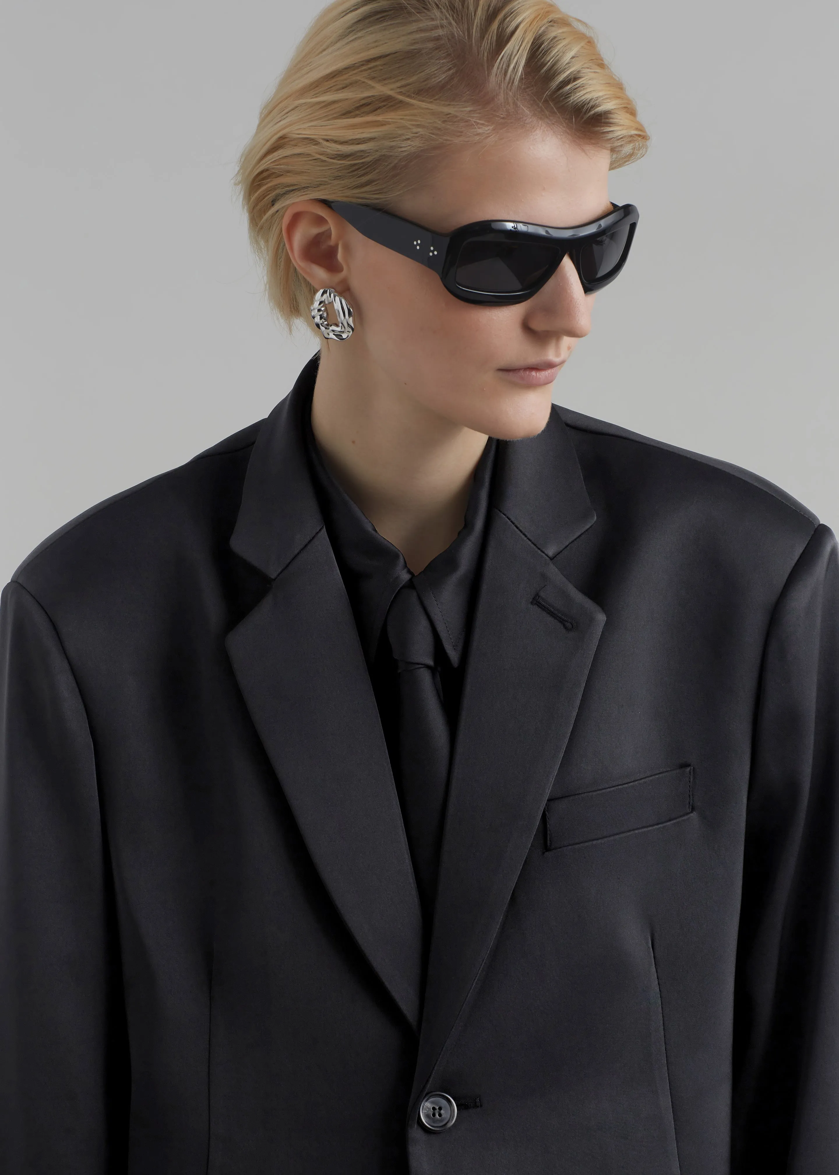 Isabel Satin Blazer - Black sold by Frankie Shop product image thumbnail 4