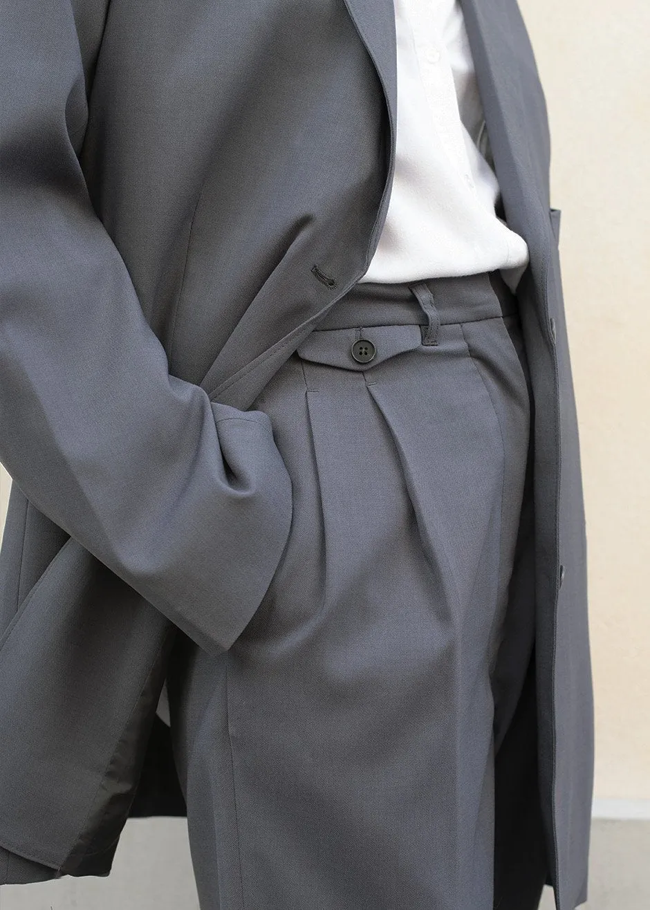 Pleated Suit Trousers - Graphite sold by Frankie Shop product image thumbnail 4