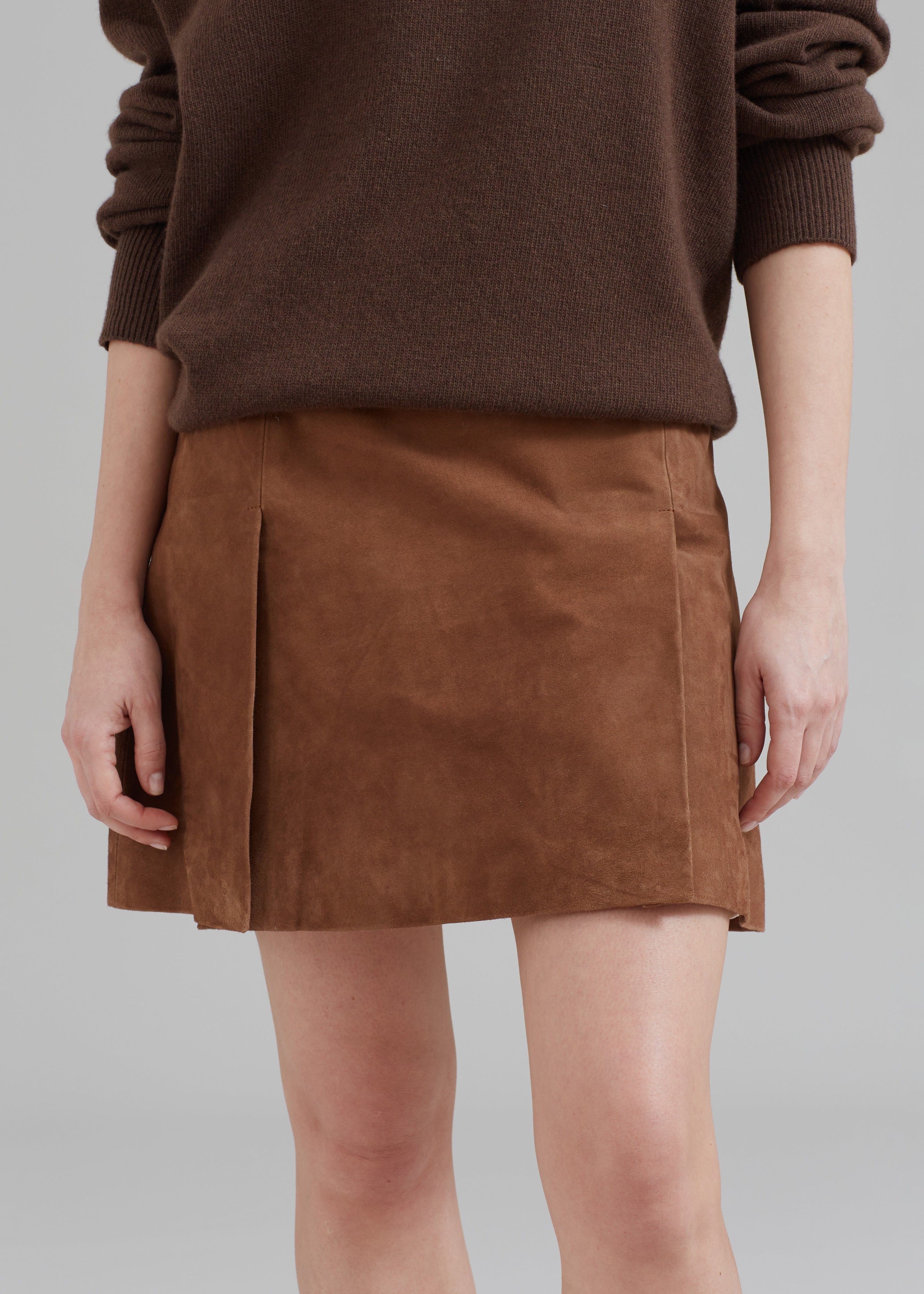 REMAIN Suede Slit Skirt - Emperador sold by Frankie Shop product image thumbnail 3