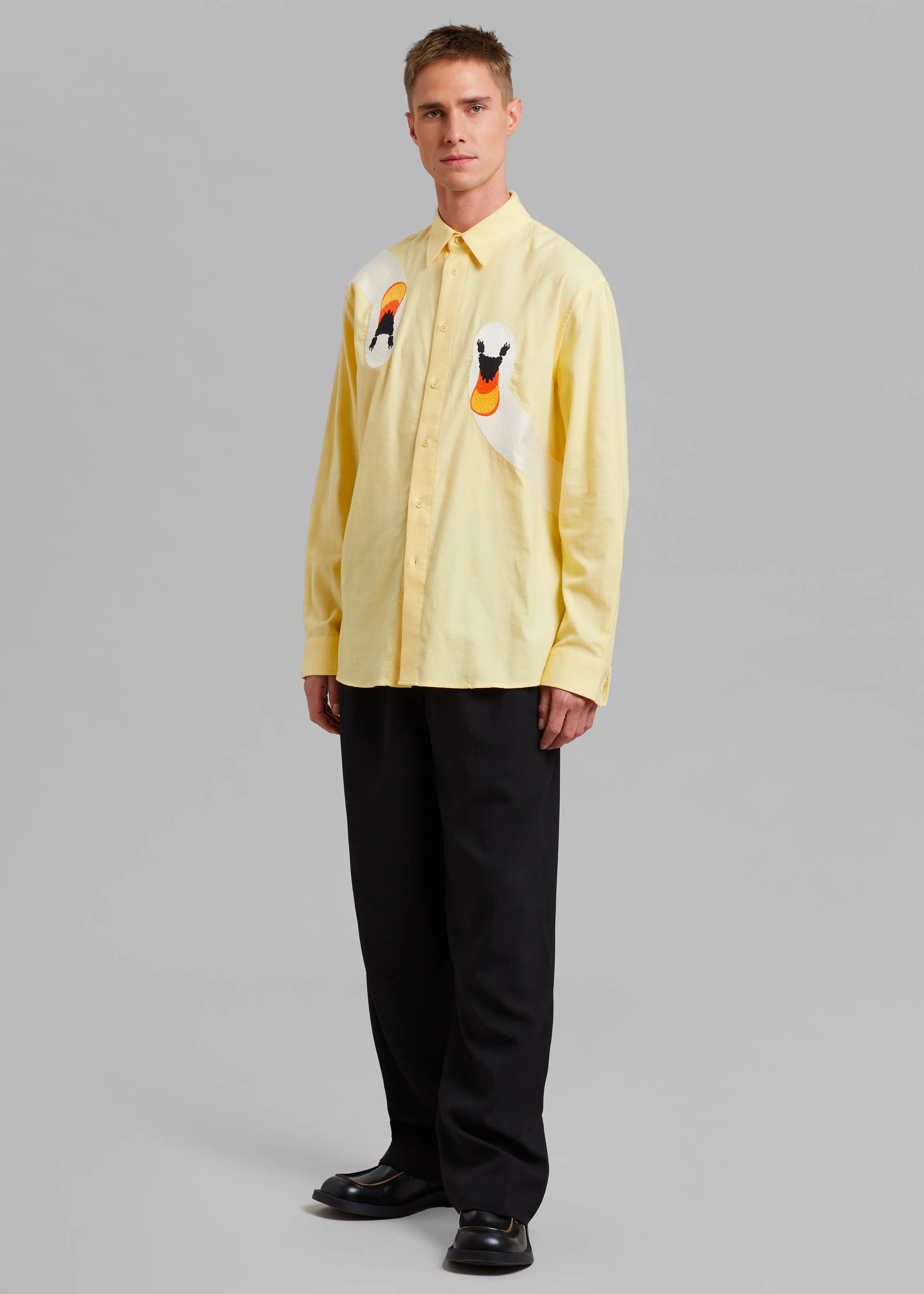 JW Anderson Swan Embroidered Classic Fit Shirt - Yellow sold by Frankie Shop product image thumbnail 2