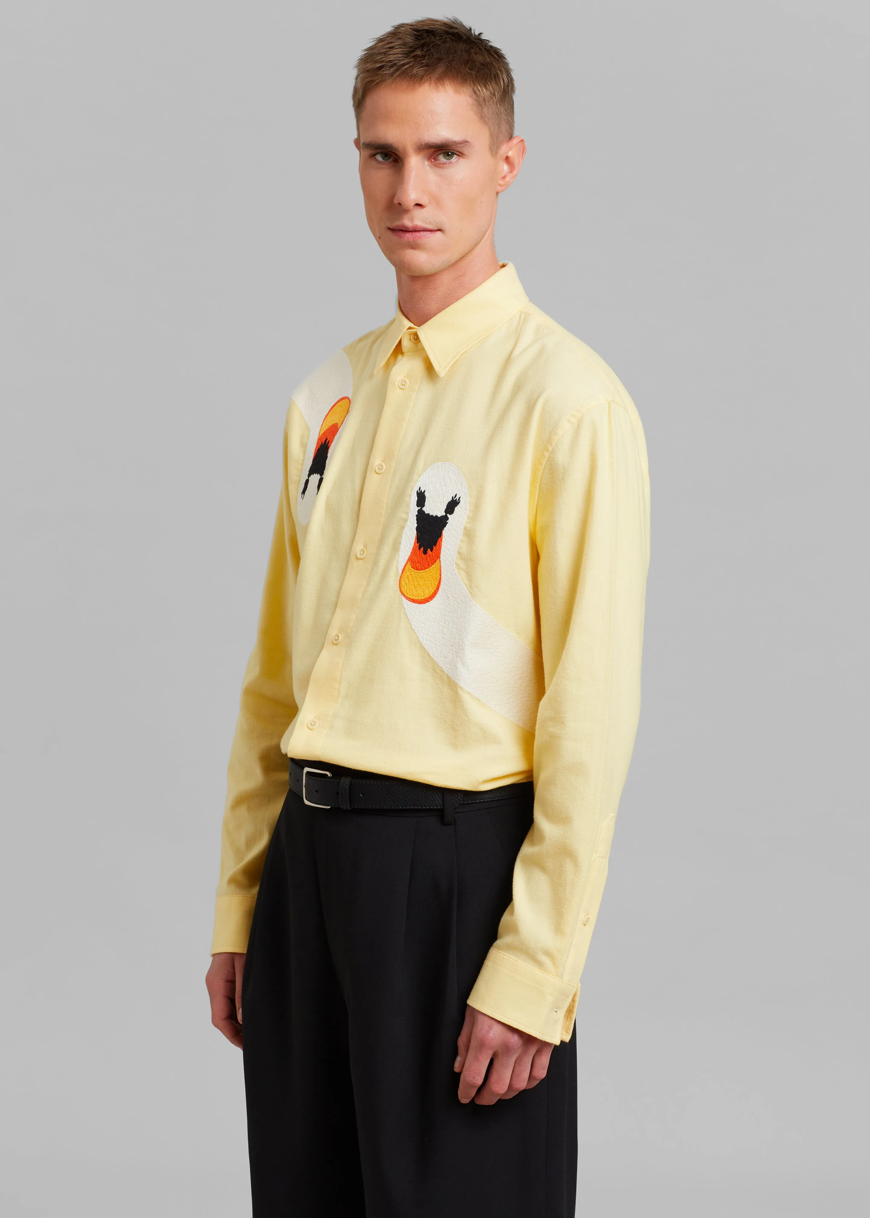 JW Anderson Swan Embroidered Classic Fit Shirt - Yellow sold by Frankie Shop product image thumbnail 5