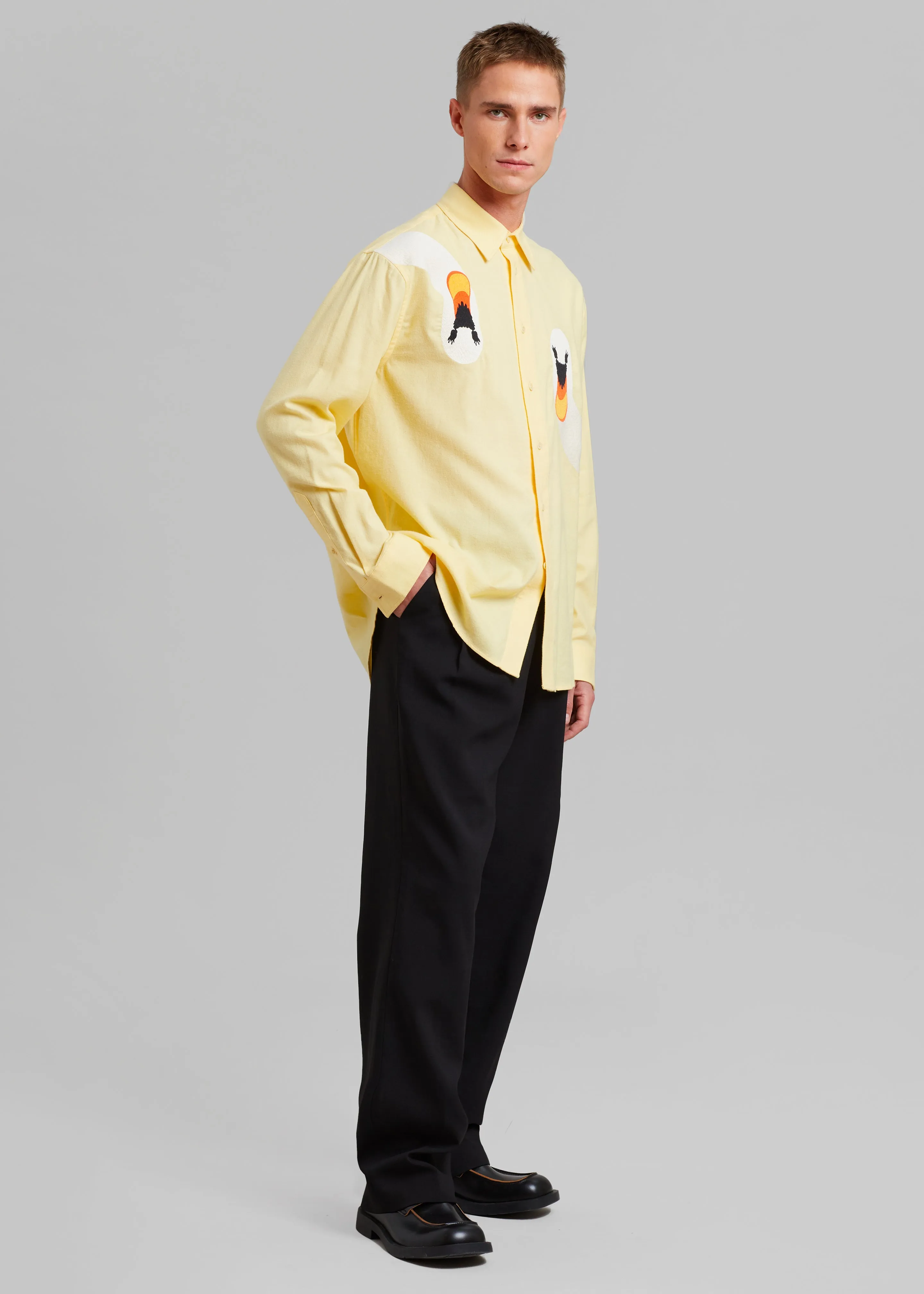 JW Anderson Swan Embroidered Classic Fit Shirt - Yellow sold by Frankie Shop product image thumbnail 3