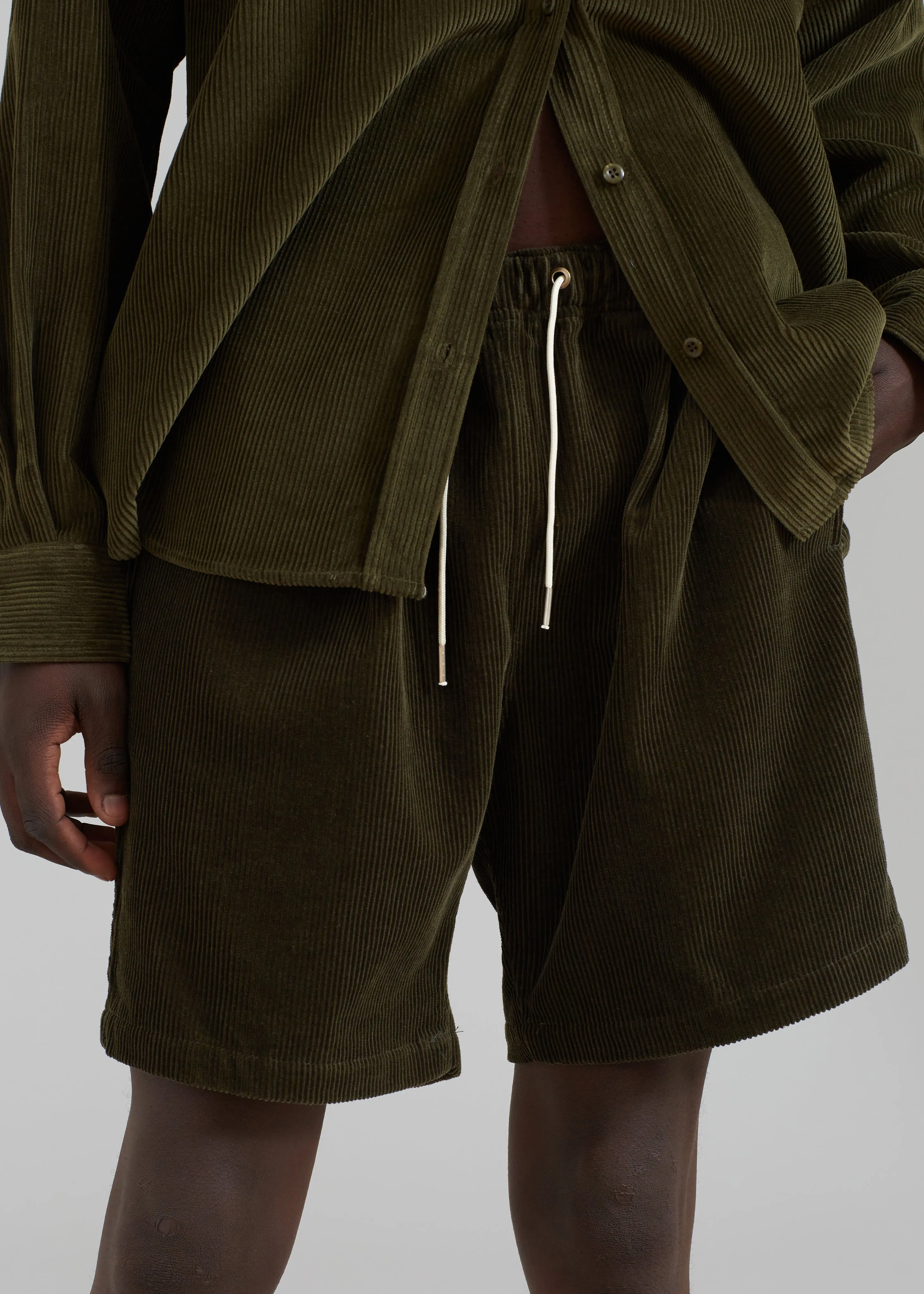 Camden Corduroy Shorts - Olive sold by Frankie Shop product image thumbnail 3