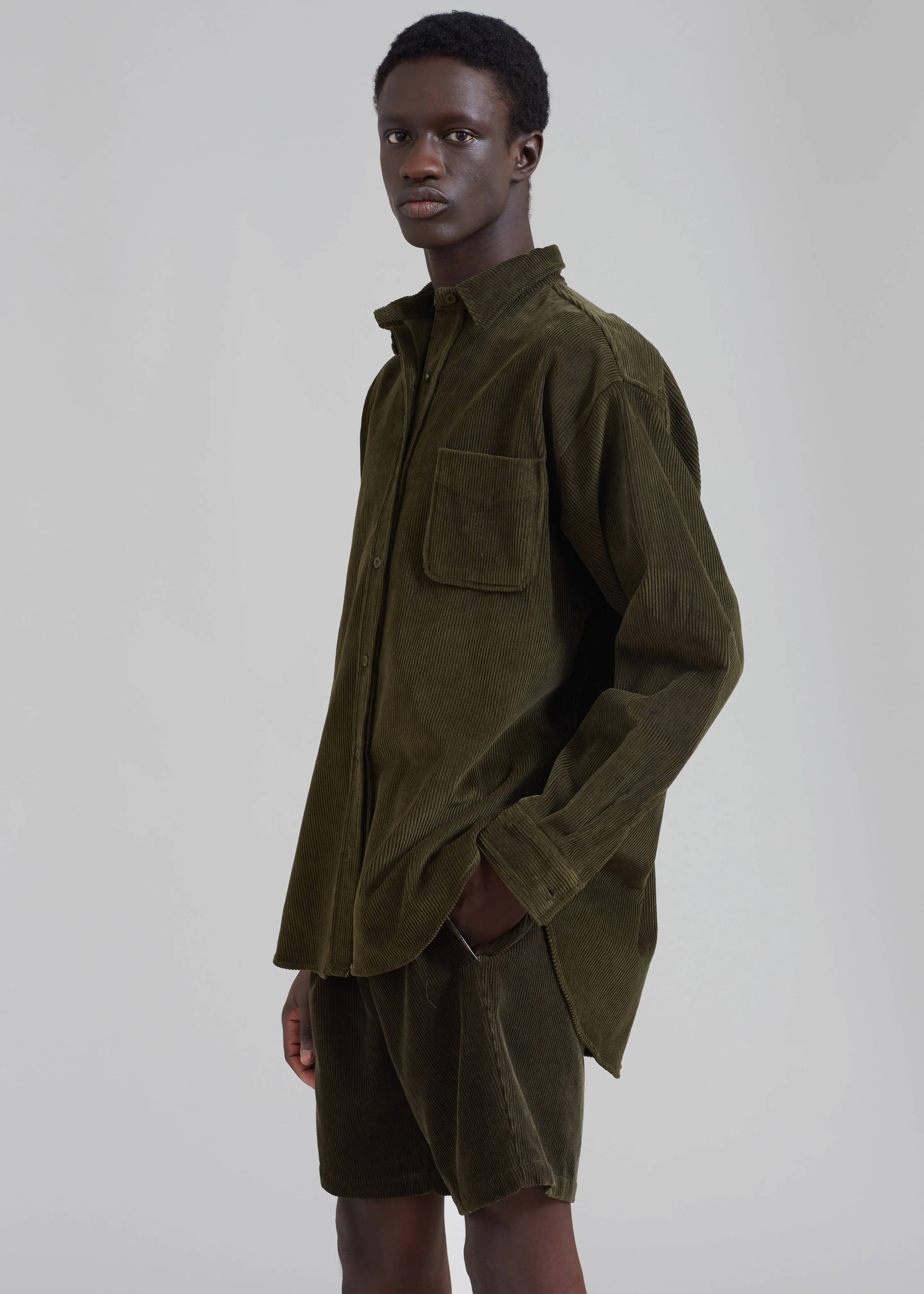 Camden Corduroy Shorts - Olive sold by Frankie Shop product image thumbnail 4