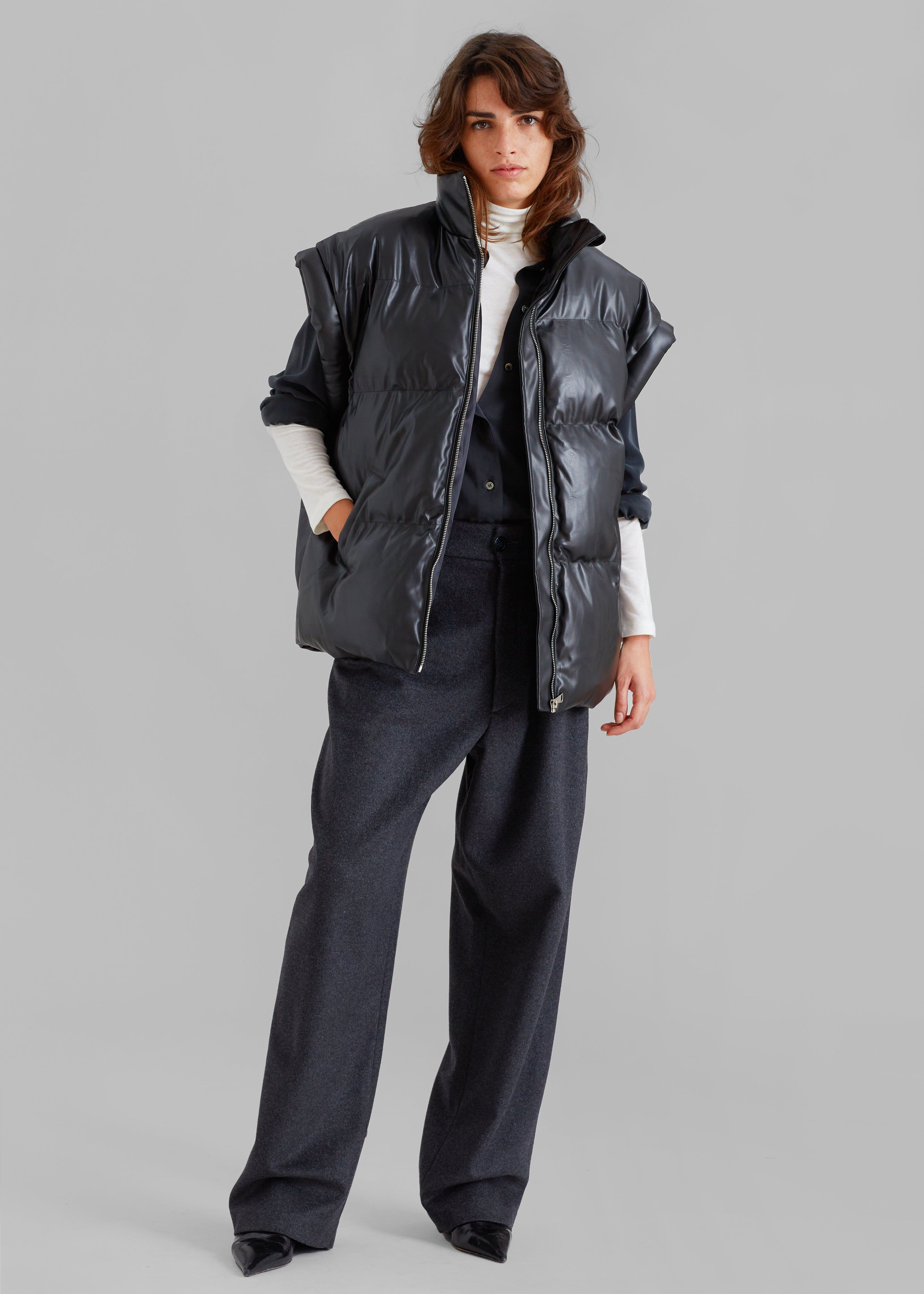 Seray Faux Leather Puffer Vest - Black sold by Frankie Shop product image thumbnail 5