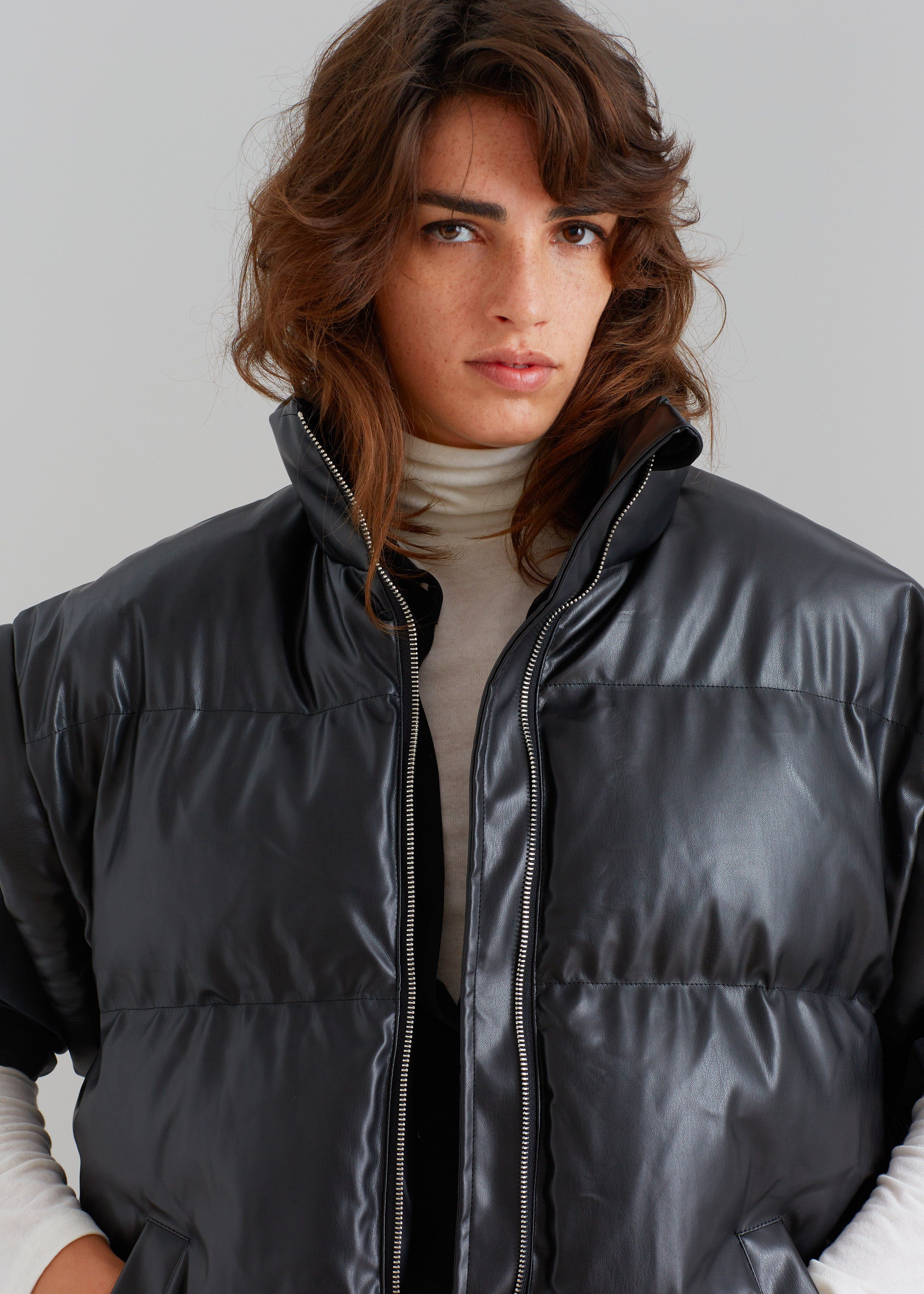 Seray Faux Leather Puffer Vest - Black sold by Frankie Shop product image thumbnail 2
