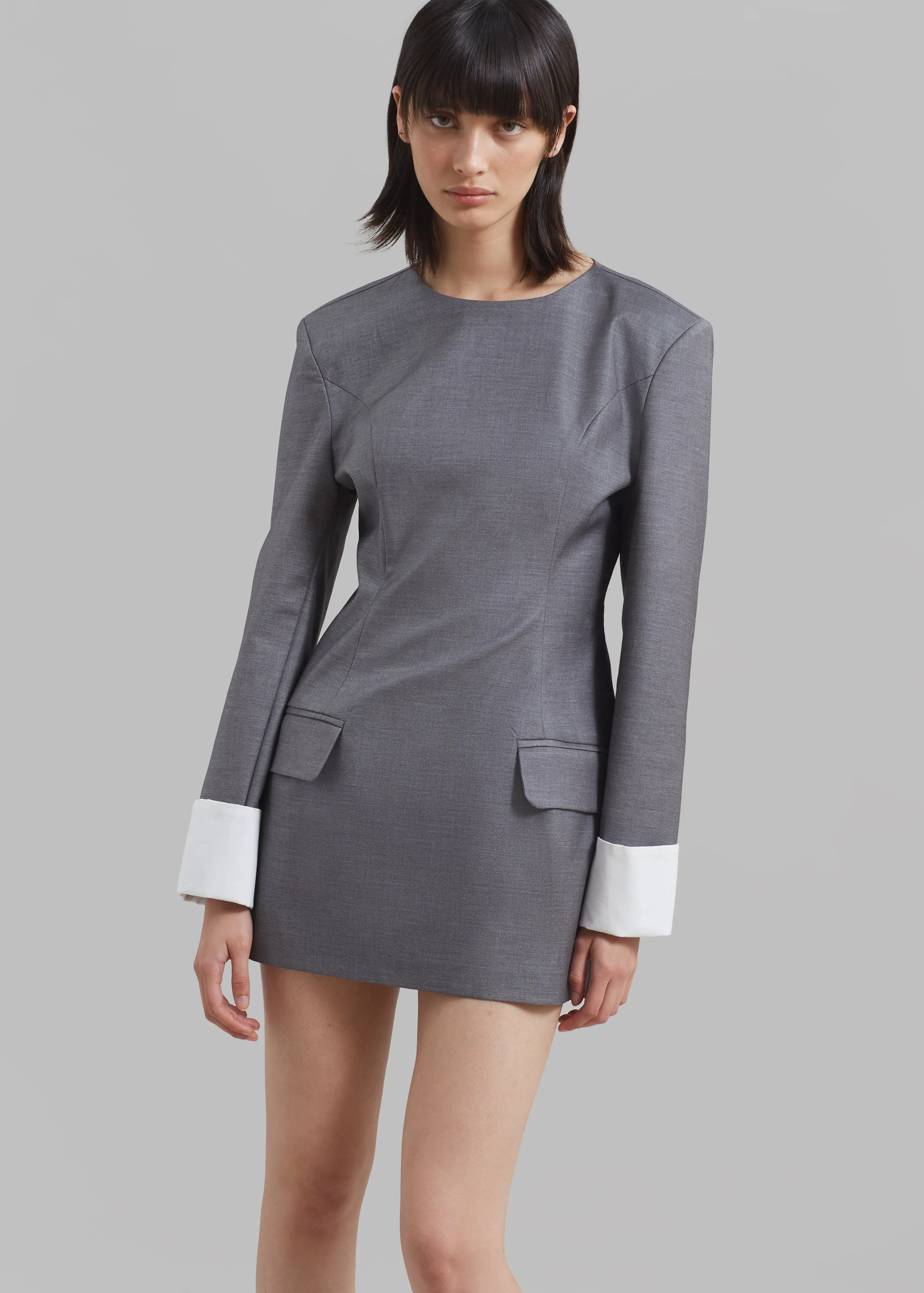 Eliza Padded Suit Dress - Grey sold by Frankie Shop