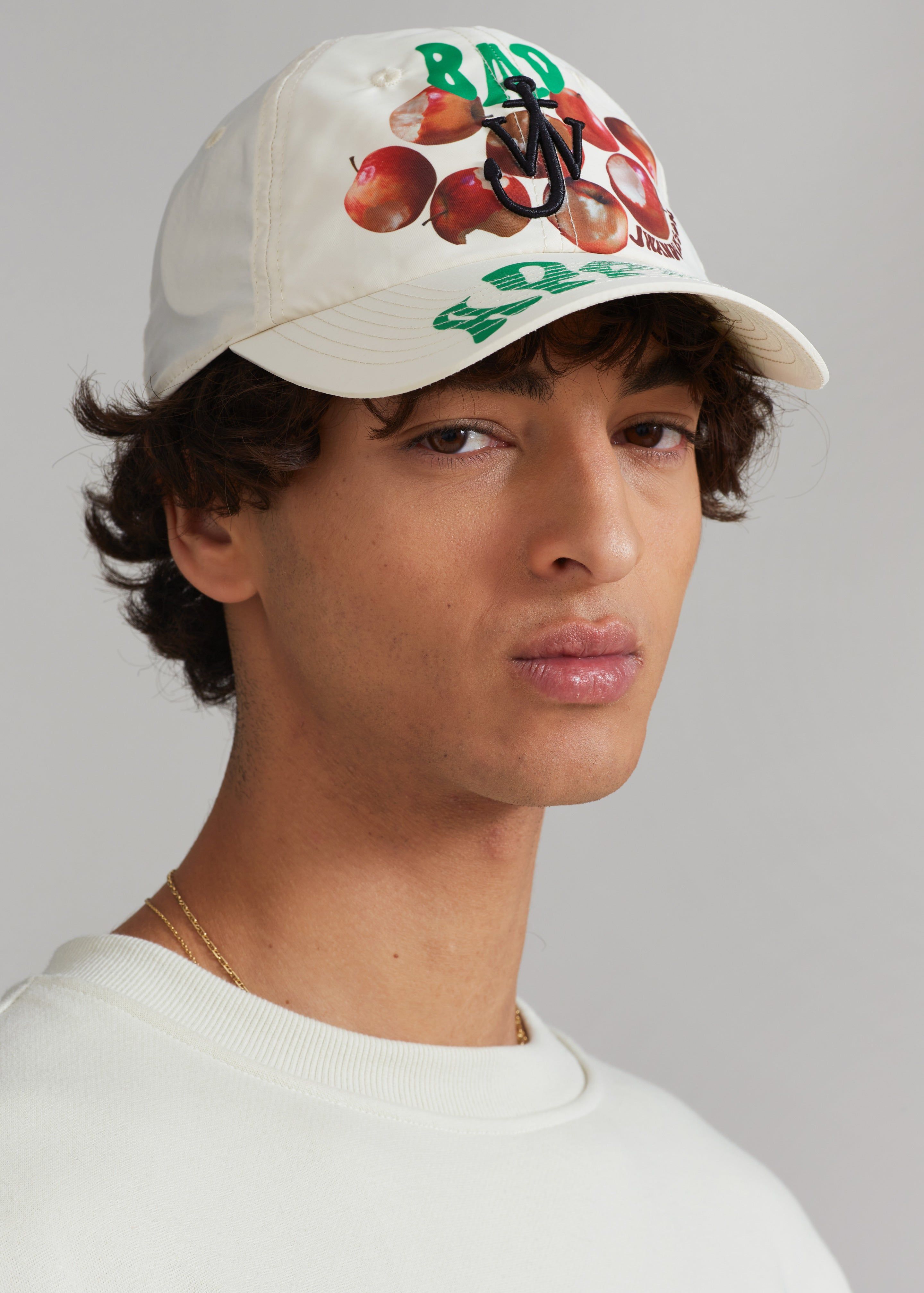 JW Anderson Baseball Cap With Apple Print - White sold by Frankie Shop product image thumbnail 4