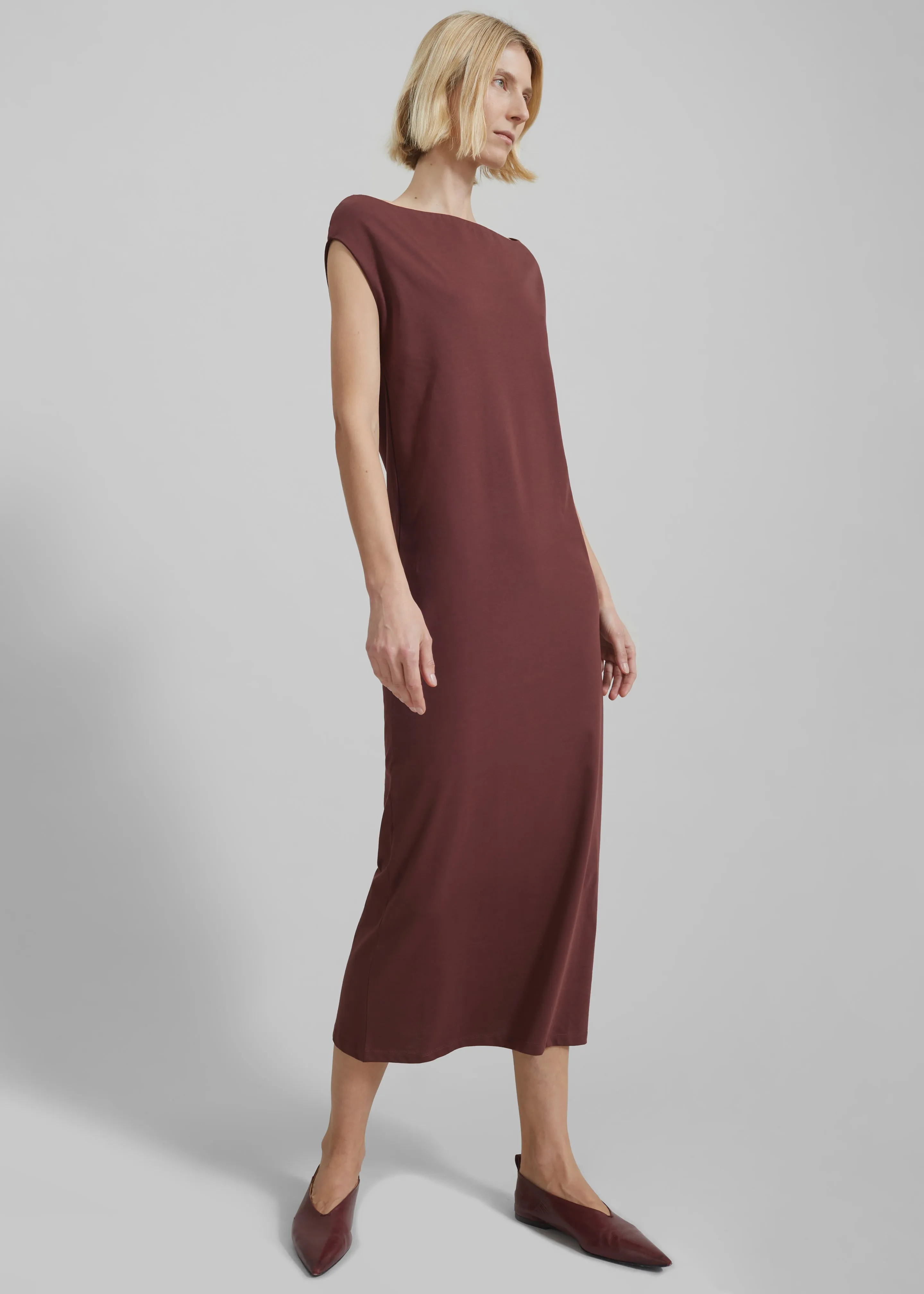 Loulou Studio Martial Off Shoulder Dress - Midnight Bordeaux sold by Frankie Shop product image thumbnail 4