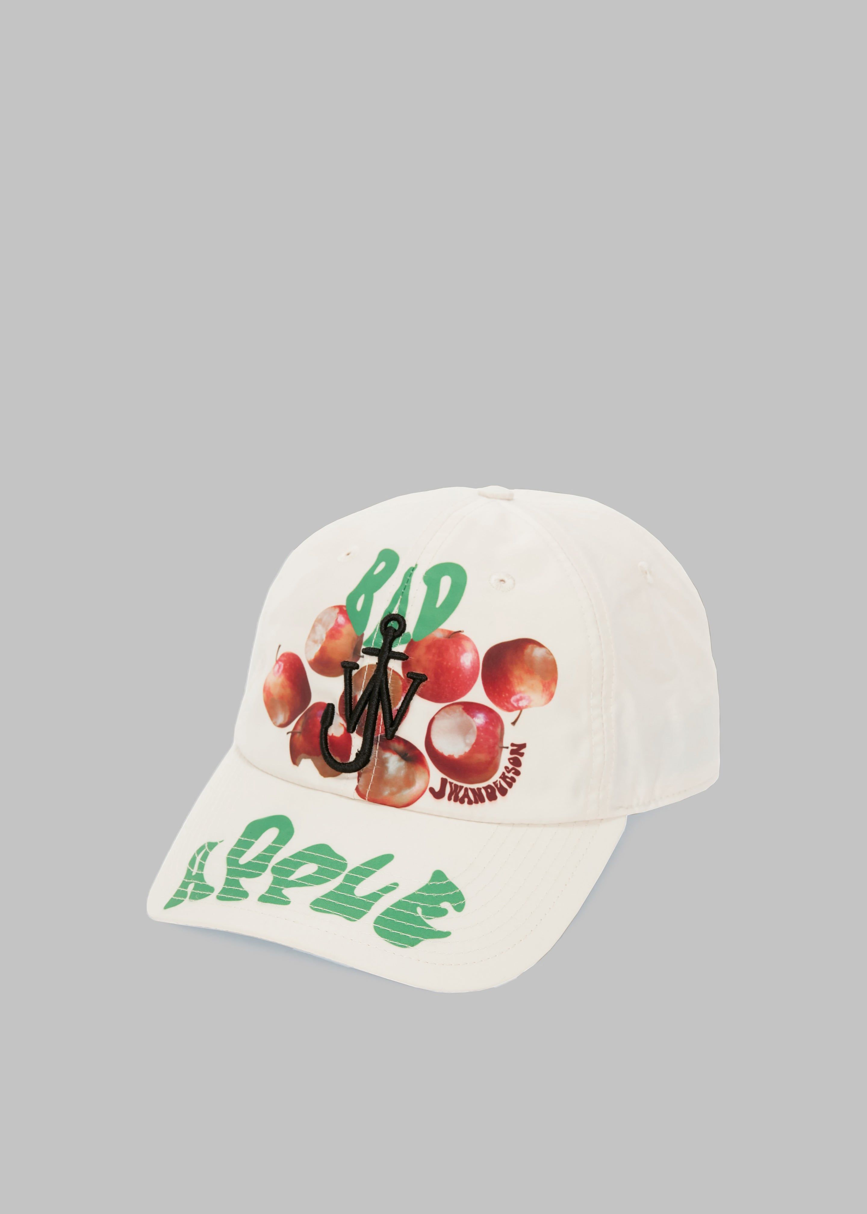 JW Anderson Baseball Cap With Apple Print - White sold by Frankie Shop