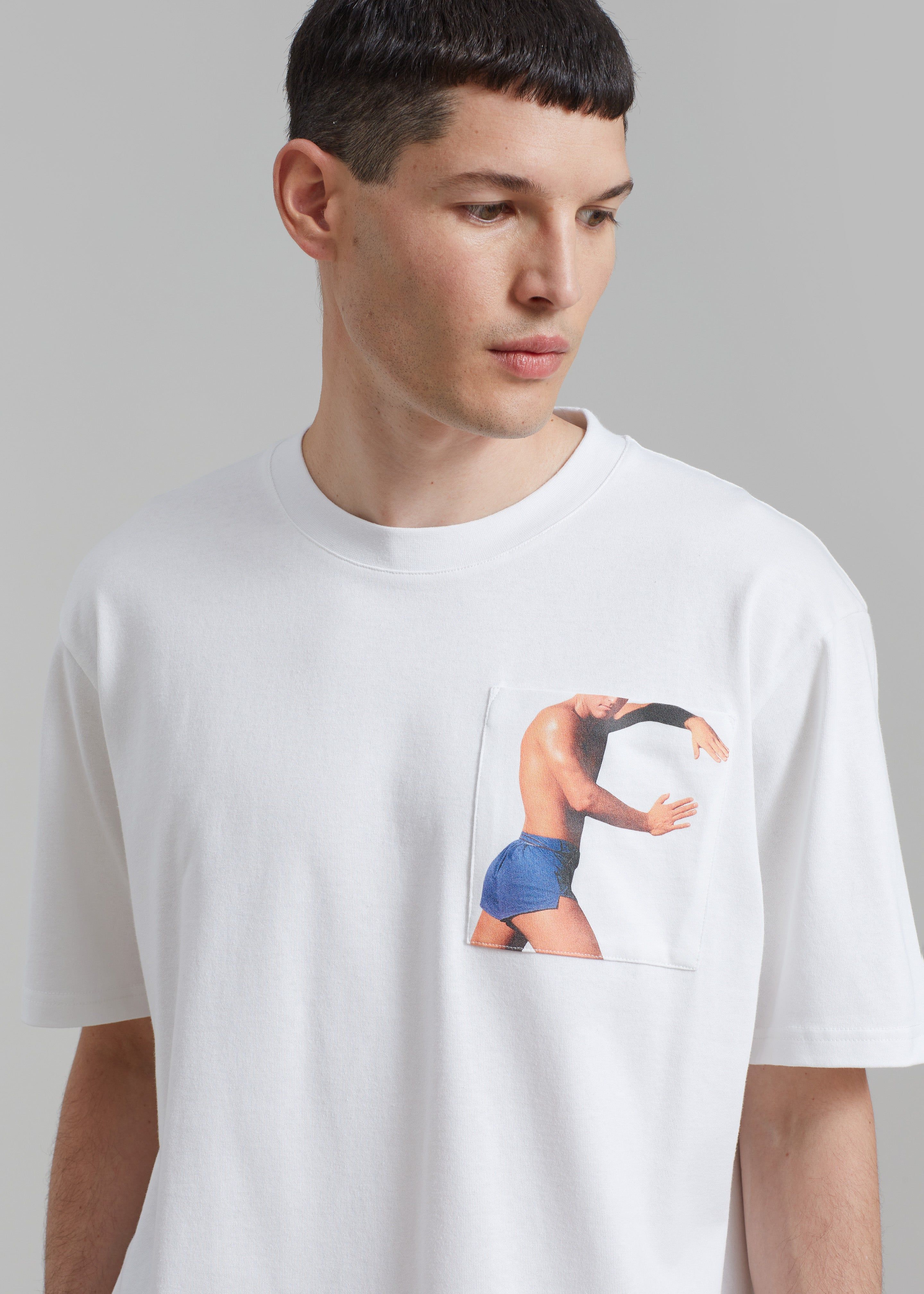 JW Anderson Profile Stud Chest Pocket T-Shirt - White sold by Frankie Shop product image thumbnail 2