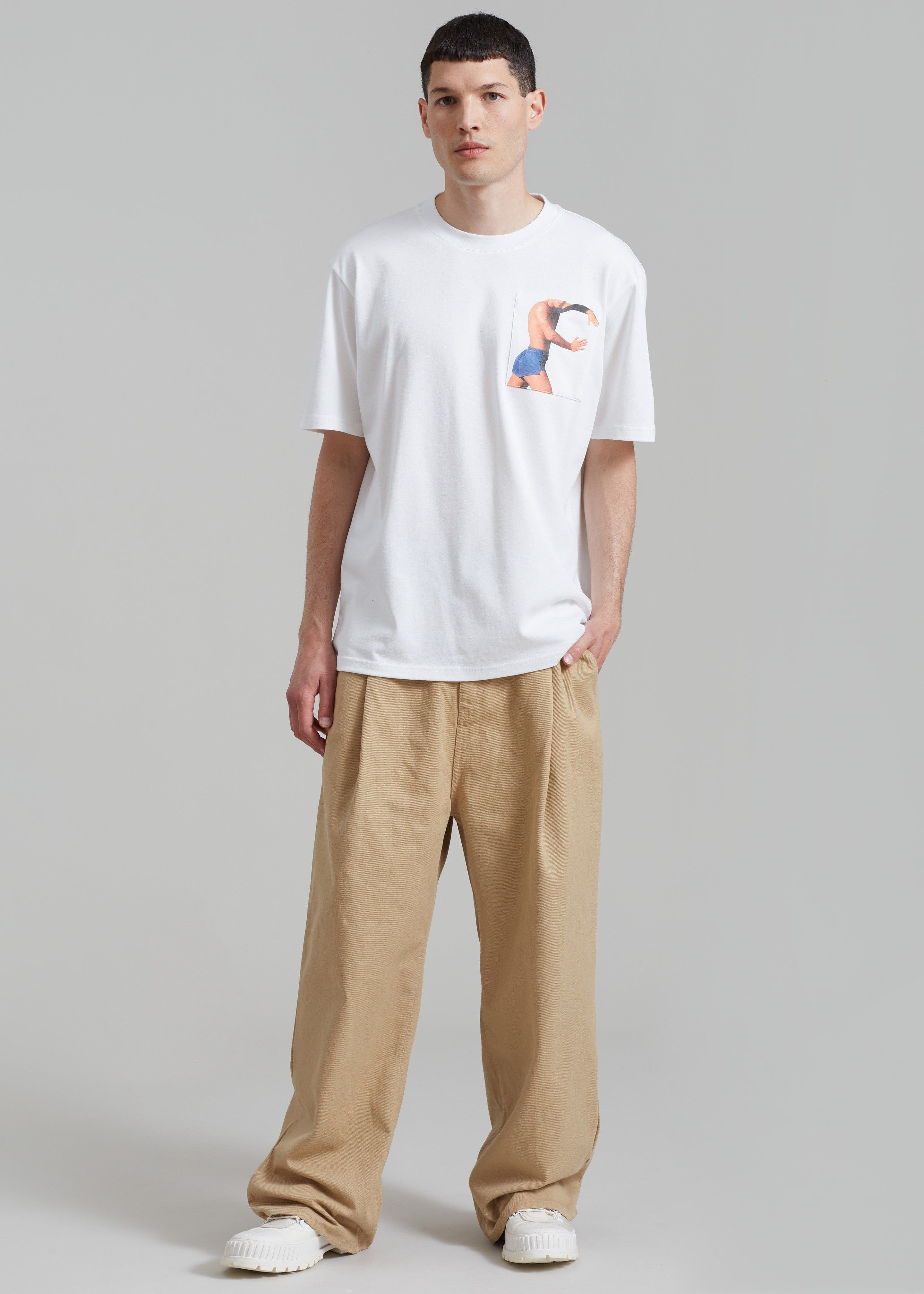 JW Anderson Profile Stud Chest Pocket T-Shirt - White sold by Frankie Shop product image thumbnail 3
