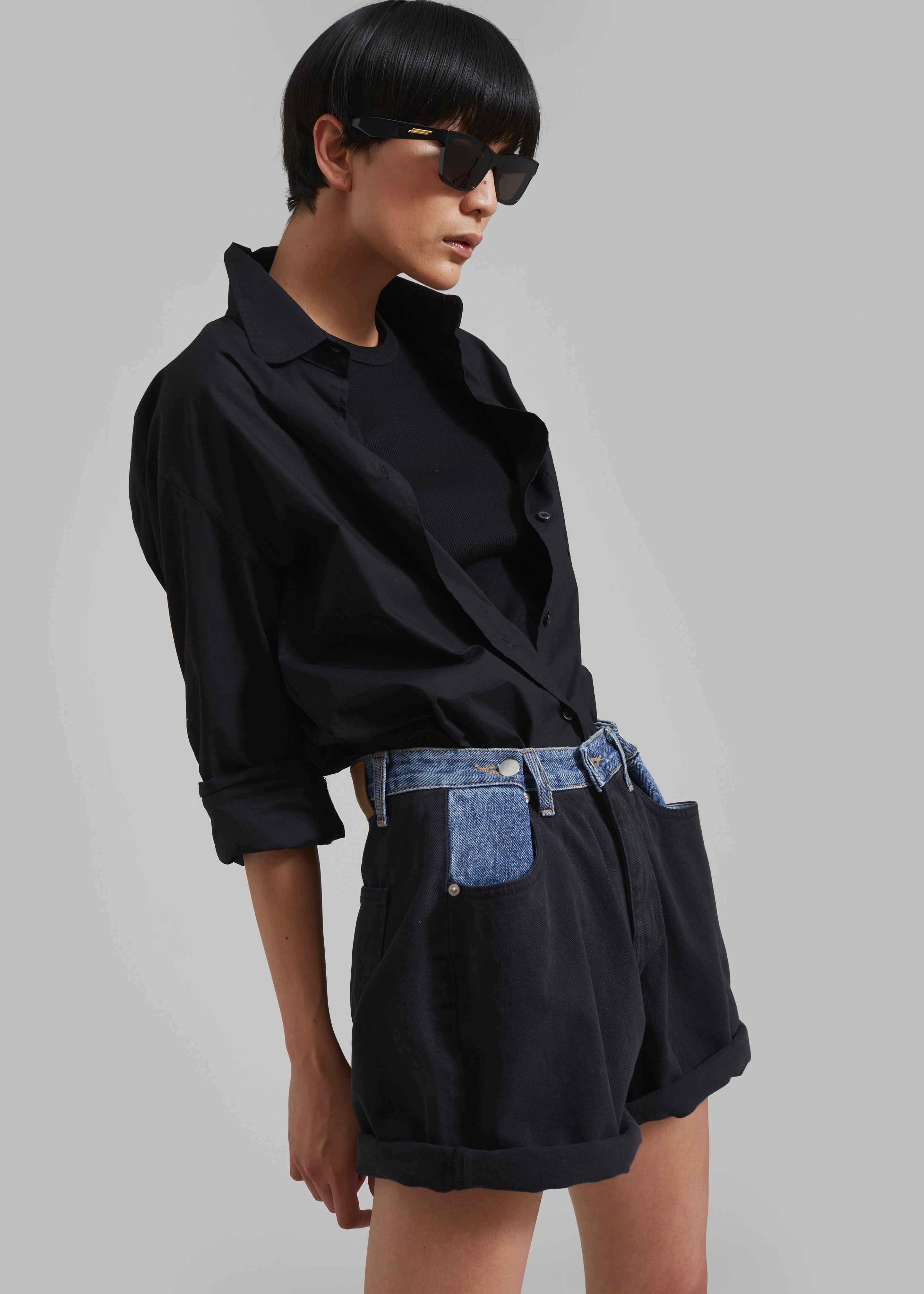 Hayla Contrast Denim Shorts - Black sold by Frankie Shop product image thumbnail 2