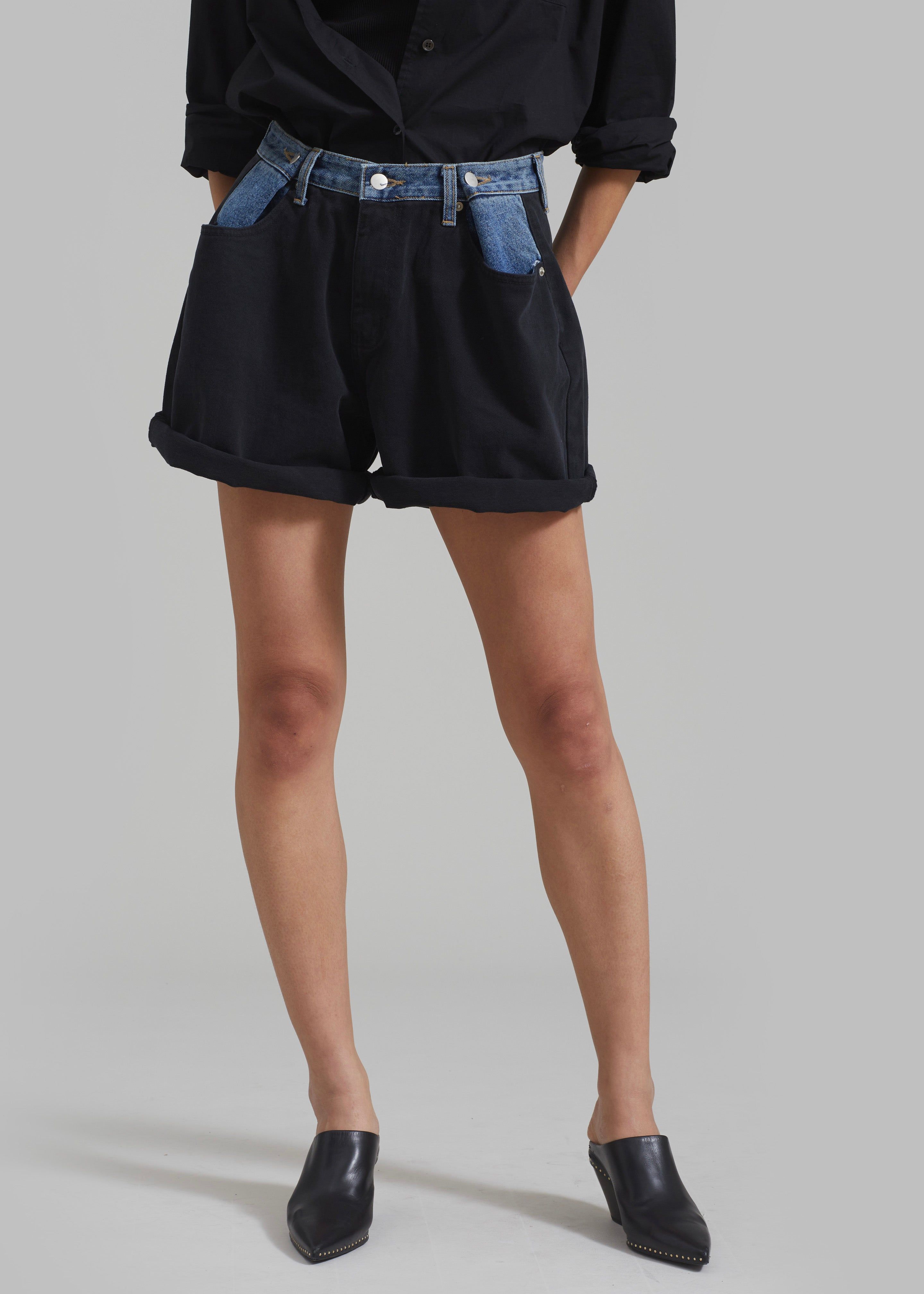 Hayla Contrast Denim Shorts - Black sold by Frankie Shop product image thumbnail 3