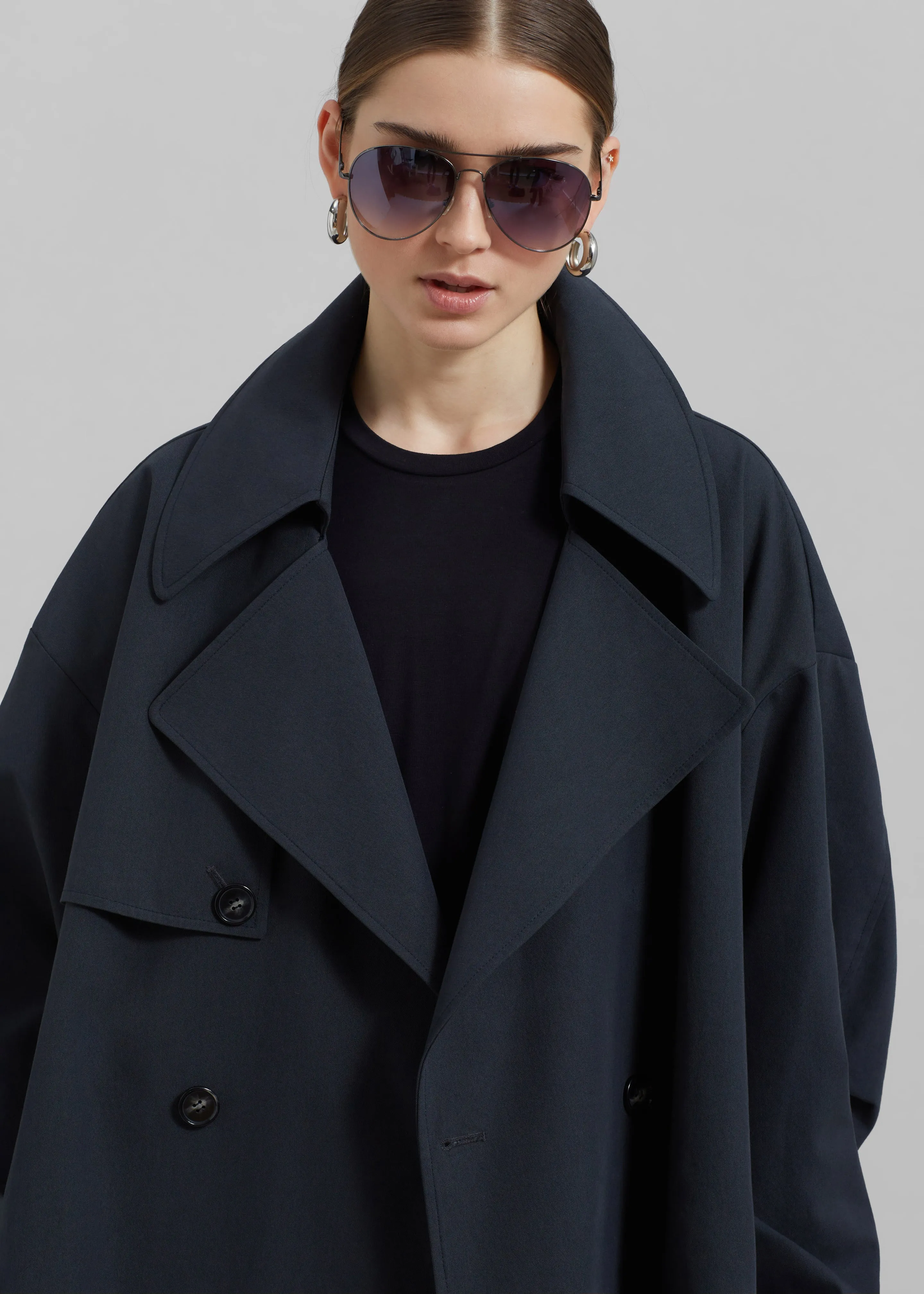 Anika Double Breasted Trench Coat - Navy sold by Frankie Shop product image thumbnail 5
