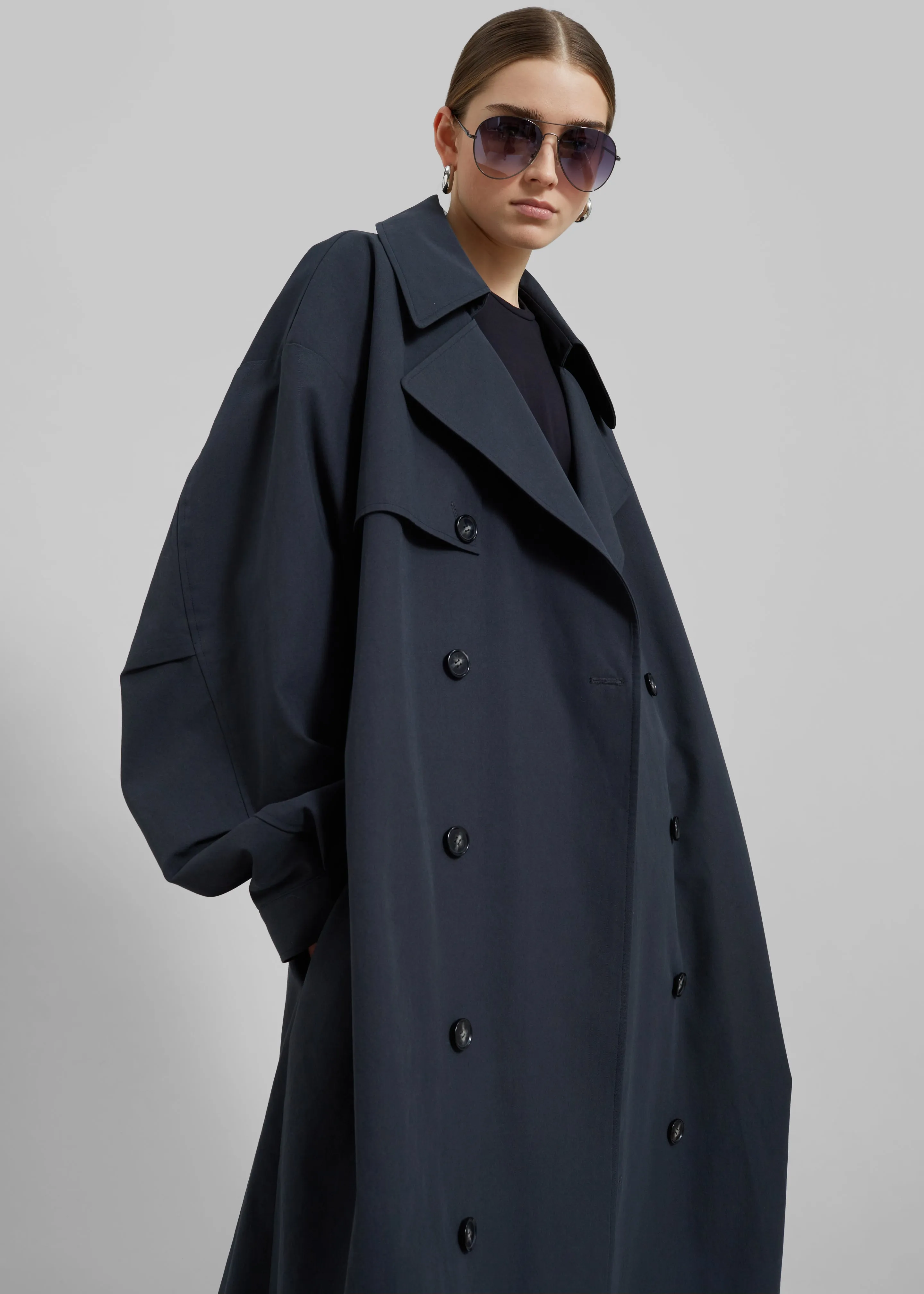 Anika Double Breasted Trench Coat - Navy sold by Frankie Shop product image thumbnail 2