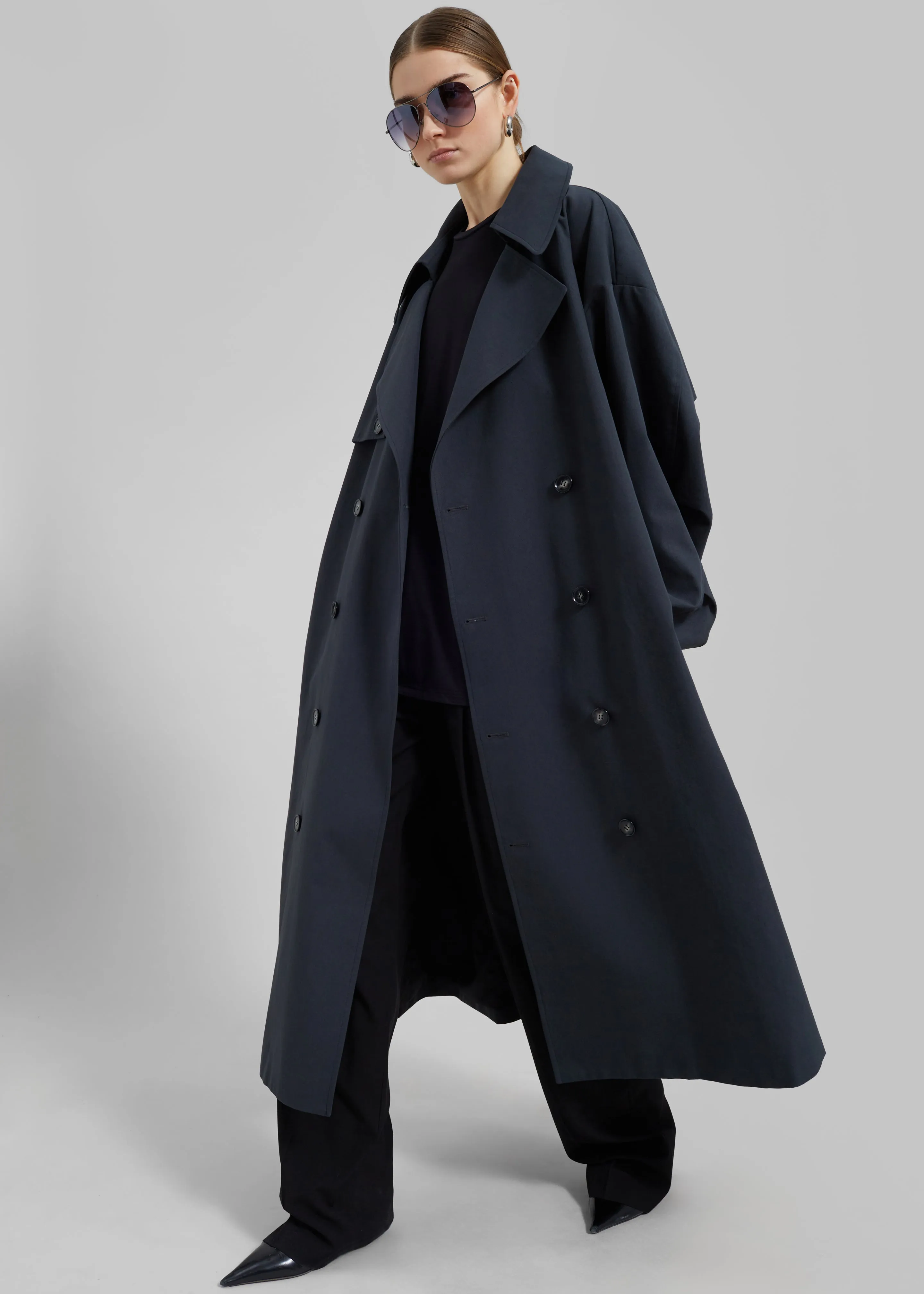 Anika Double Breasted Trench Coat - Navy sold by Frankie Shop product image thumbnail 4