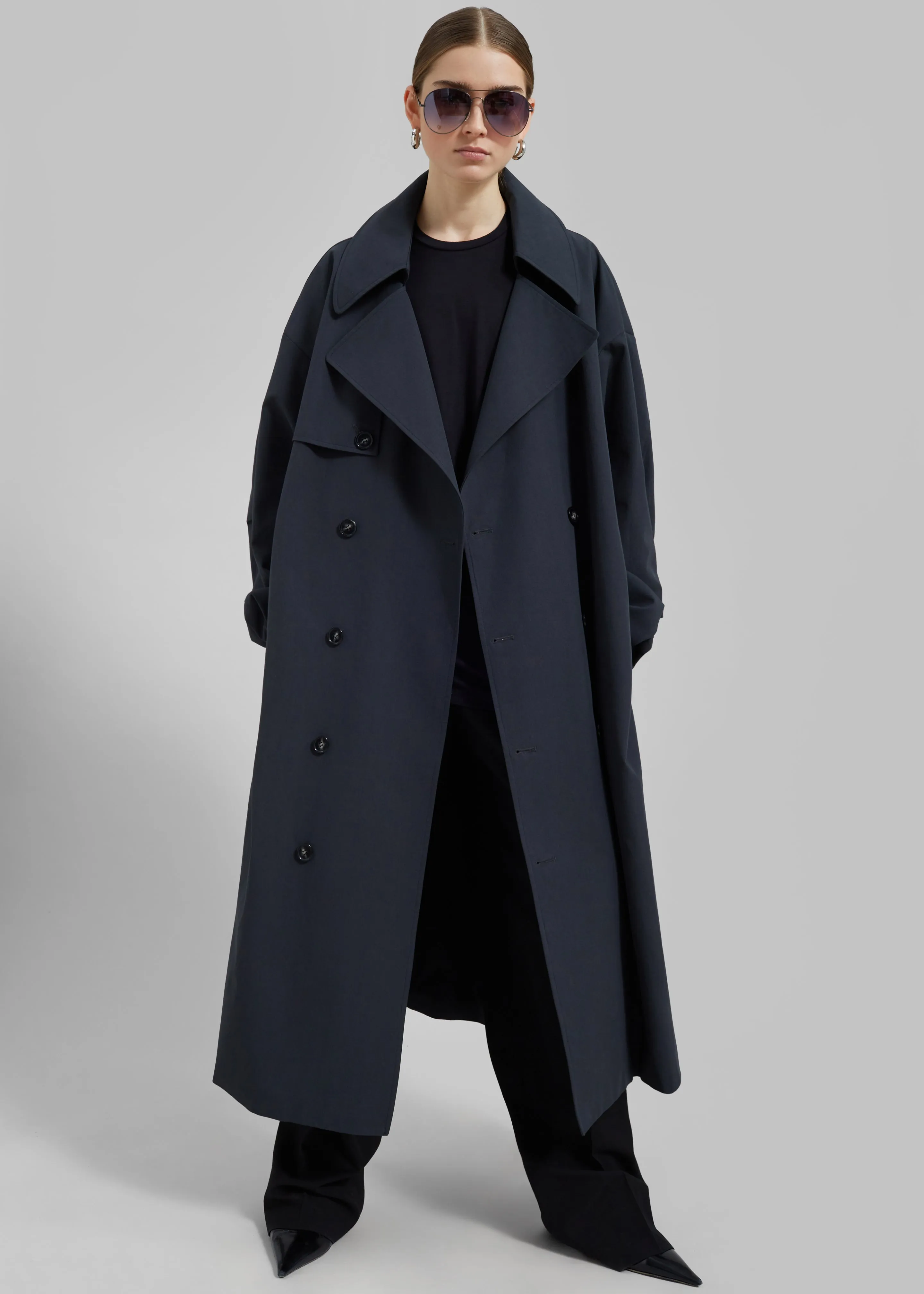 Anika Double Breasted Trench Coat - Navy sold by Frankie Shop product image thumbnail 3
