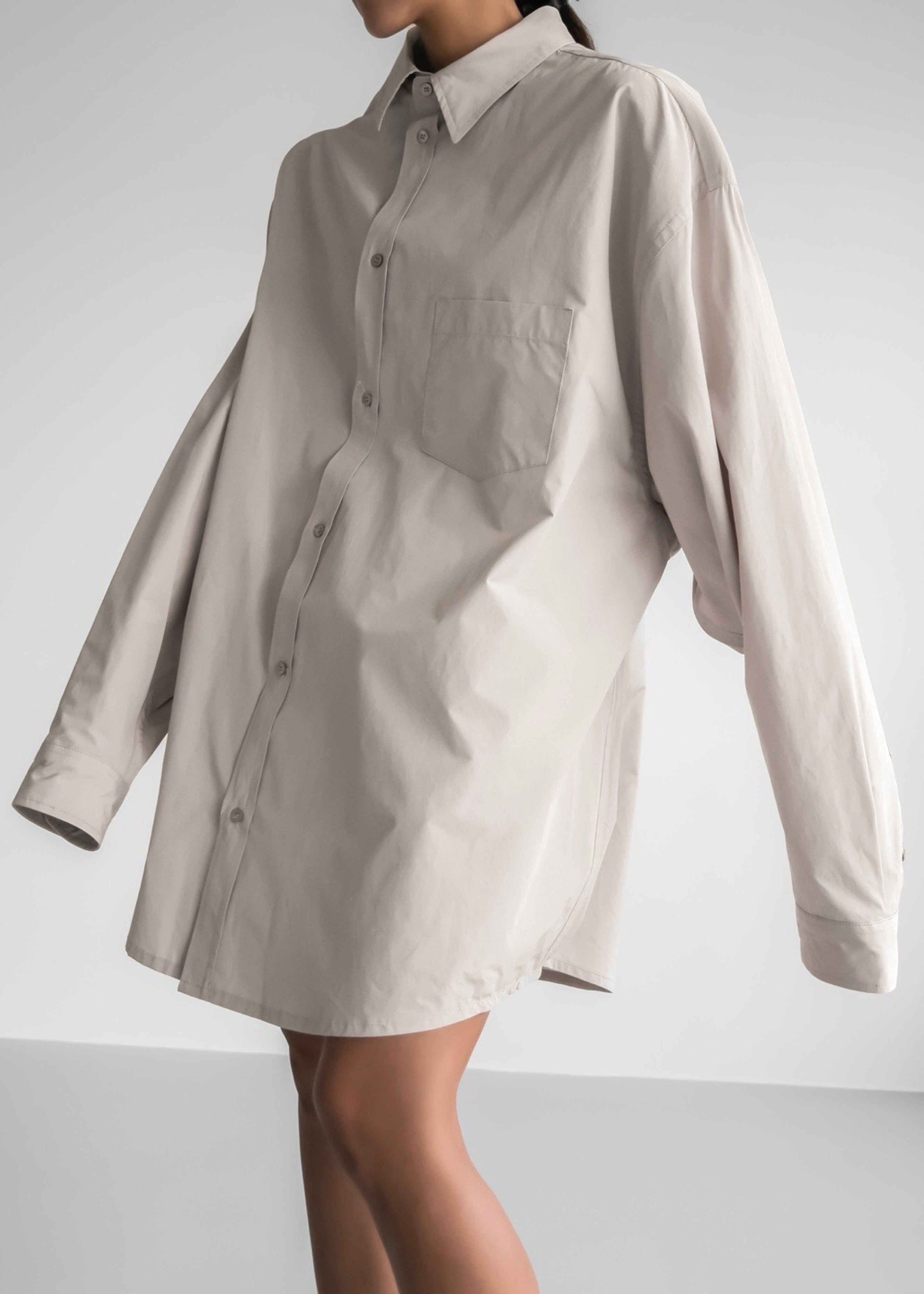 Carly Wide Shirt - Taupe sold by Frankie Shop