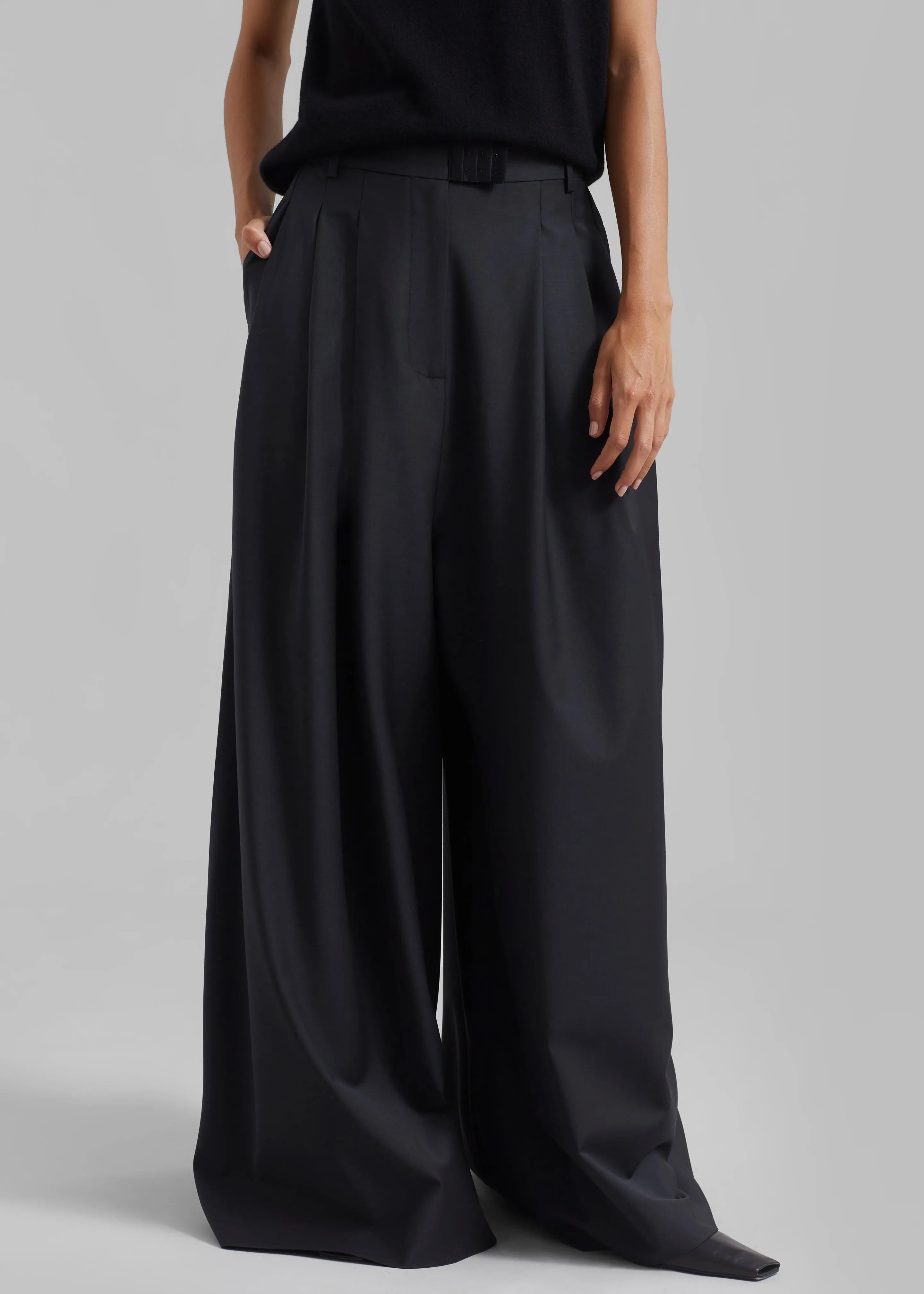 Bevza Square High-Rise Trousers - Black sold by Frankie Shop product image thumbnail 2