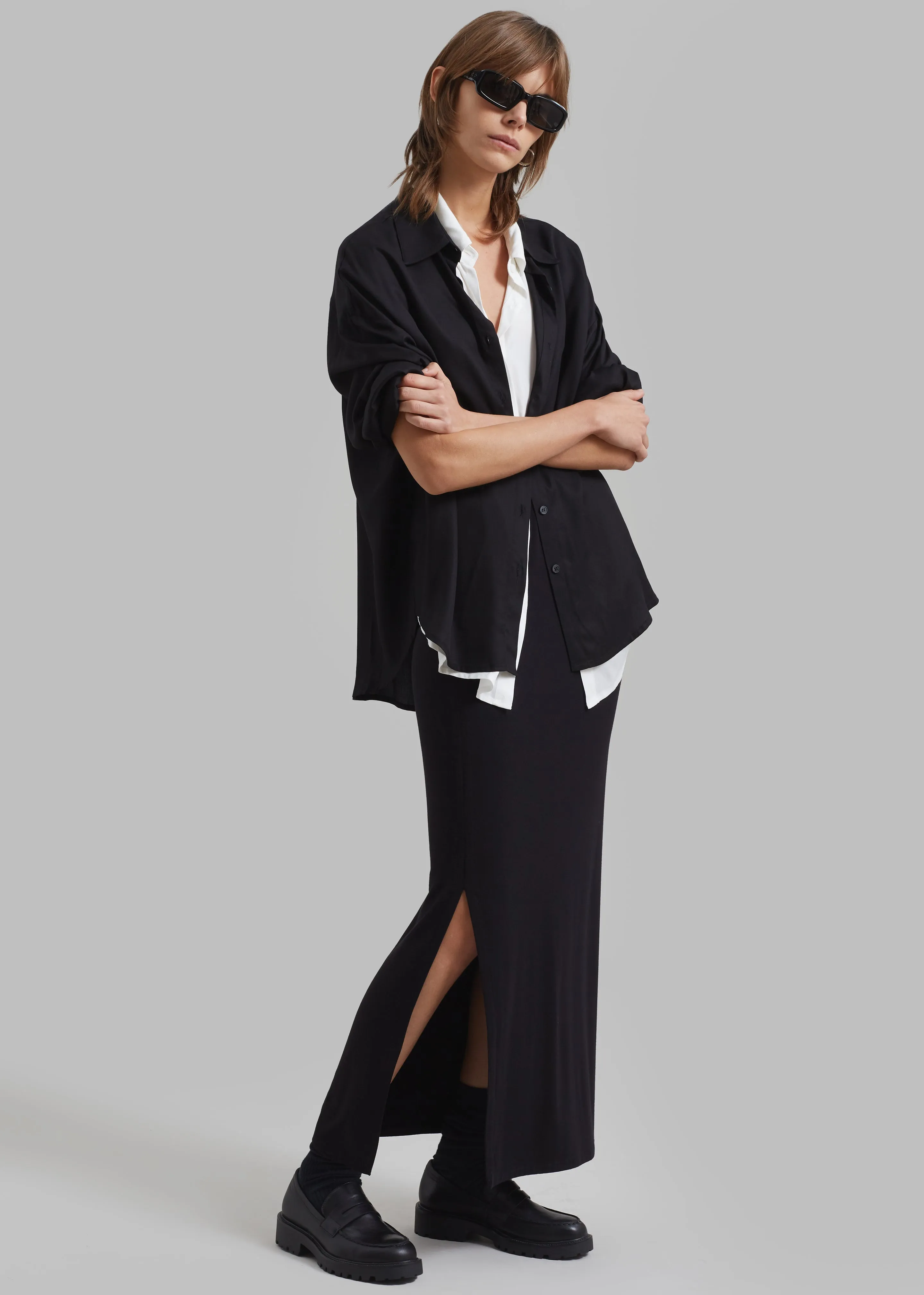 Ann Double Layer Shirt - Black/White sold by Frankie Shop product image thumbnail 4