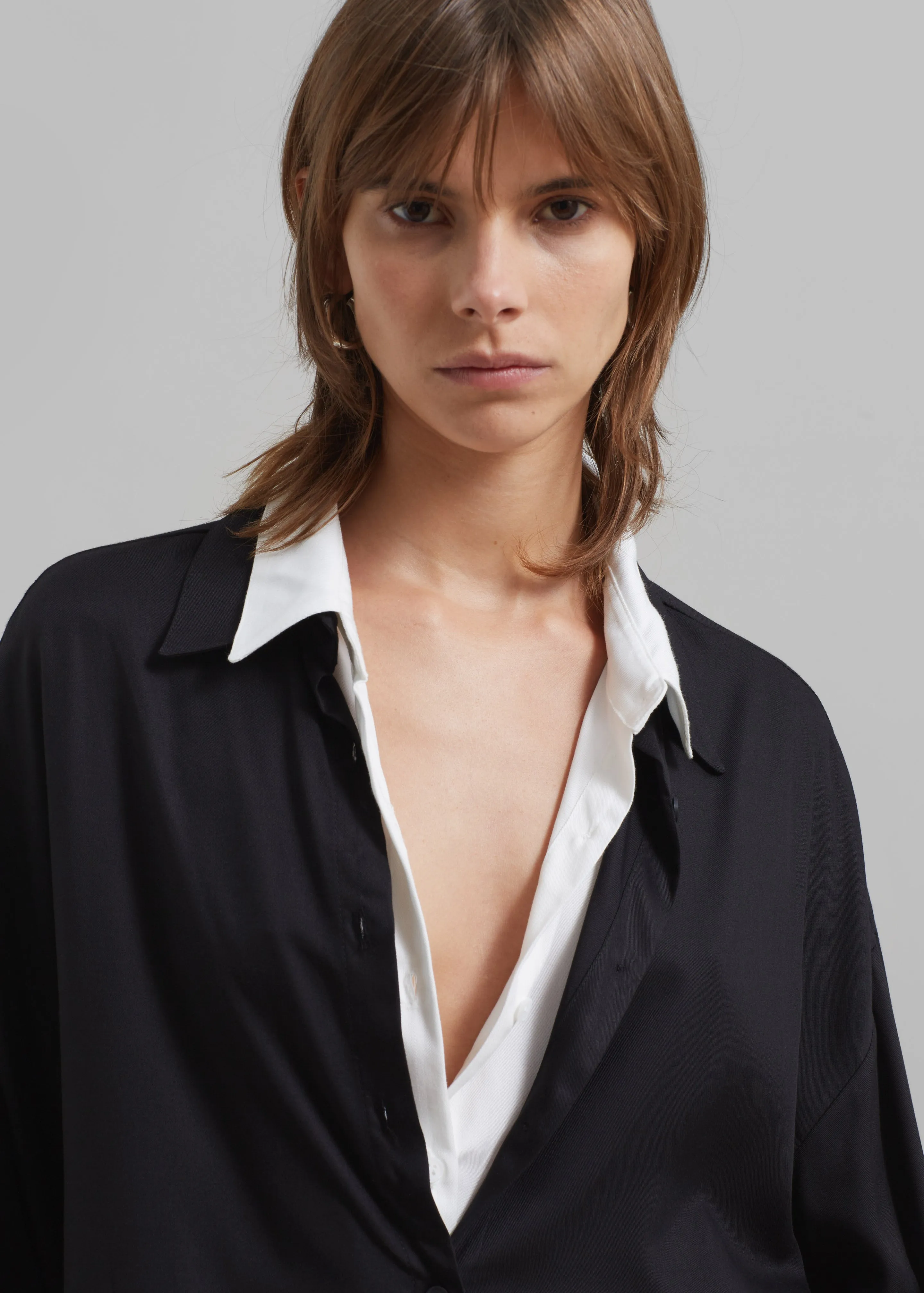 Ann Double Layer Shirt - Black/White sold by Frankie Shop product image thumbnail 3