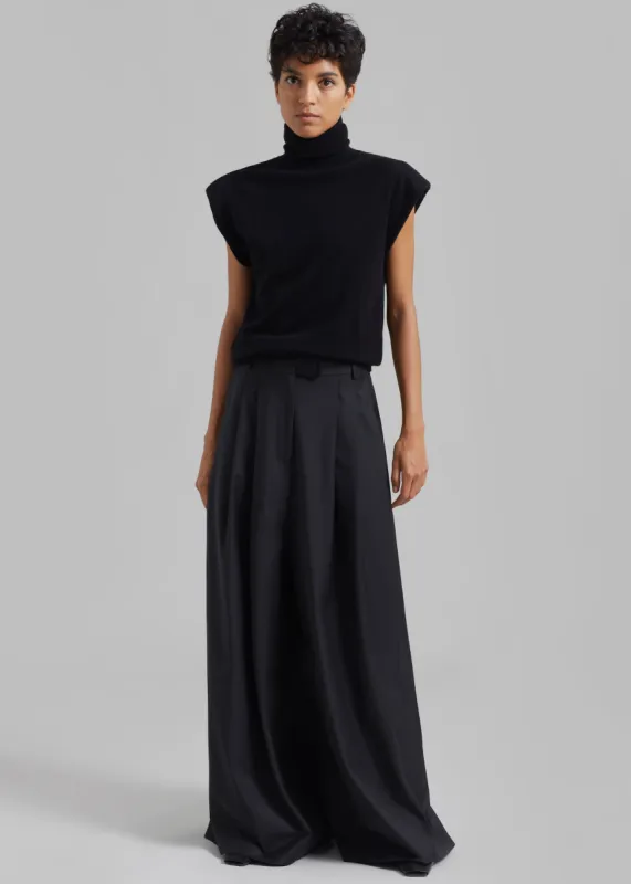 Bevza Square High-Rise Trousers - Black sold by Frankie Shop