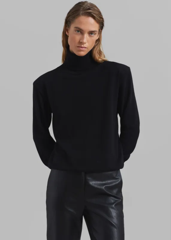 Ines Thin Padded Turtleneck - Black sold by Frankie Shop