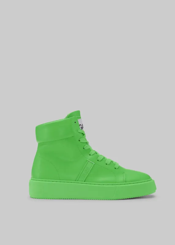 GANNI Sporty Mix Cupsole High Top Sneaker - Kelly Green made by Ganni