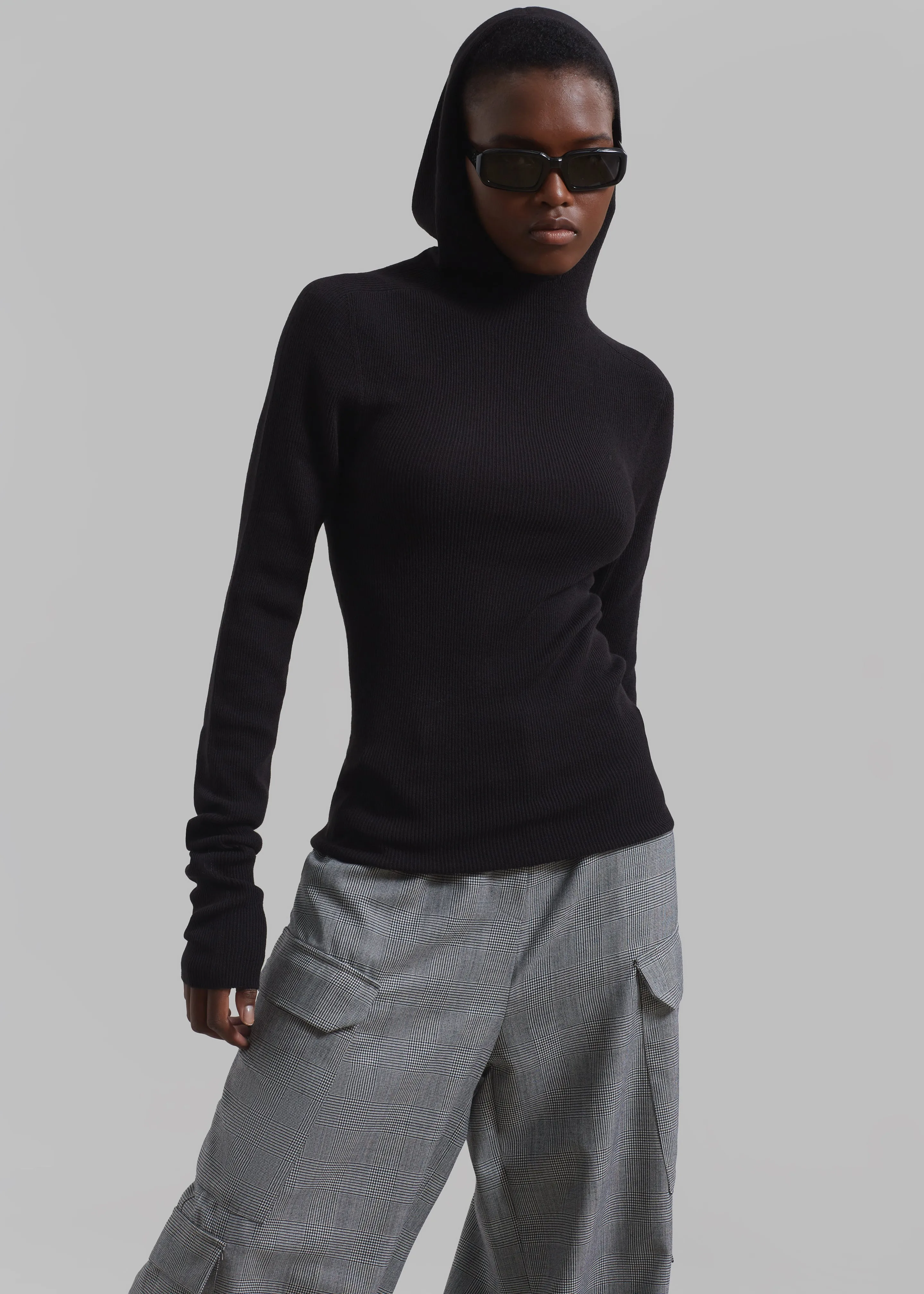 Brandi Knit Hoodie Top - Black sold by Frankie Shop product image thumbnail 3