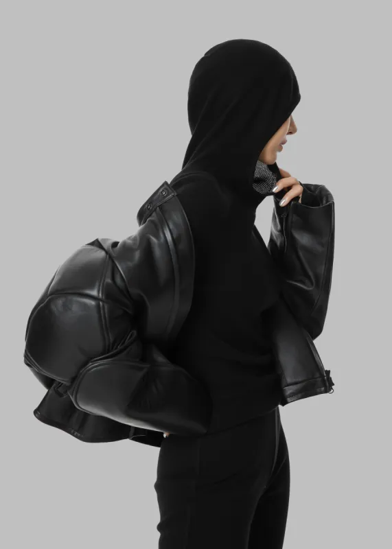 Brandi Knit Hoodie Top - Black sold by Frankie Shop