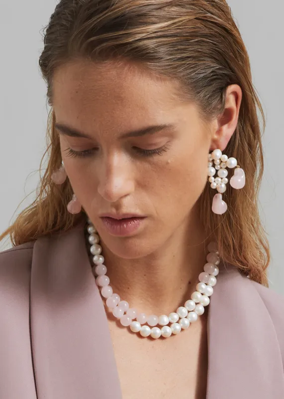 Completedworks What's The Second Big Idea Earrings - Rose Quartz made by Frankie Shop