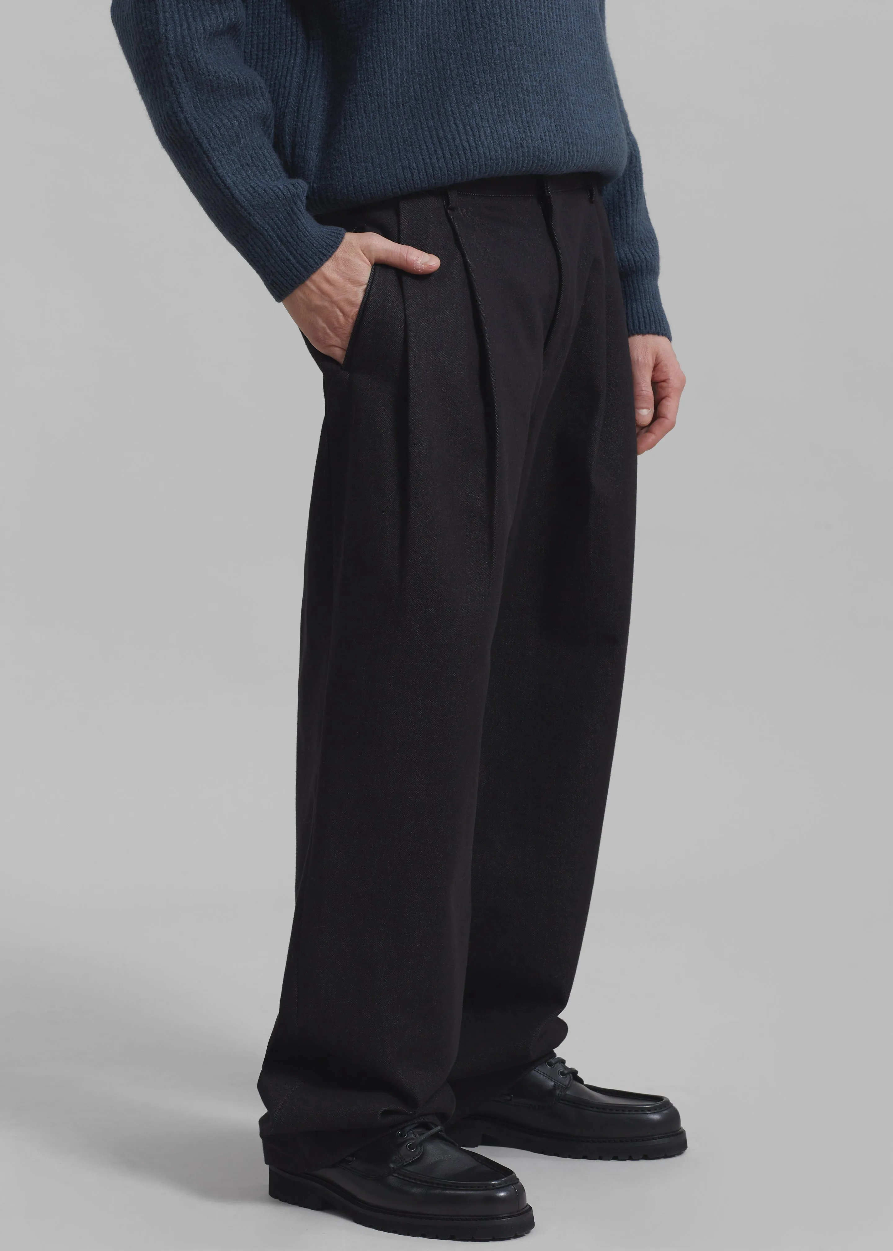 Stephen Pleated Denim Trousers - Black sold by Frankie Shop product image thumbnail 4