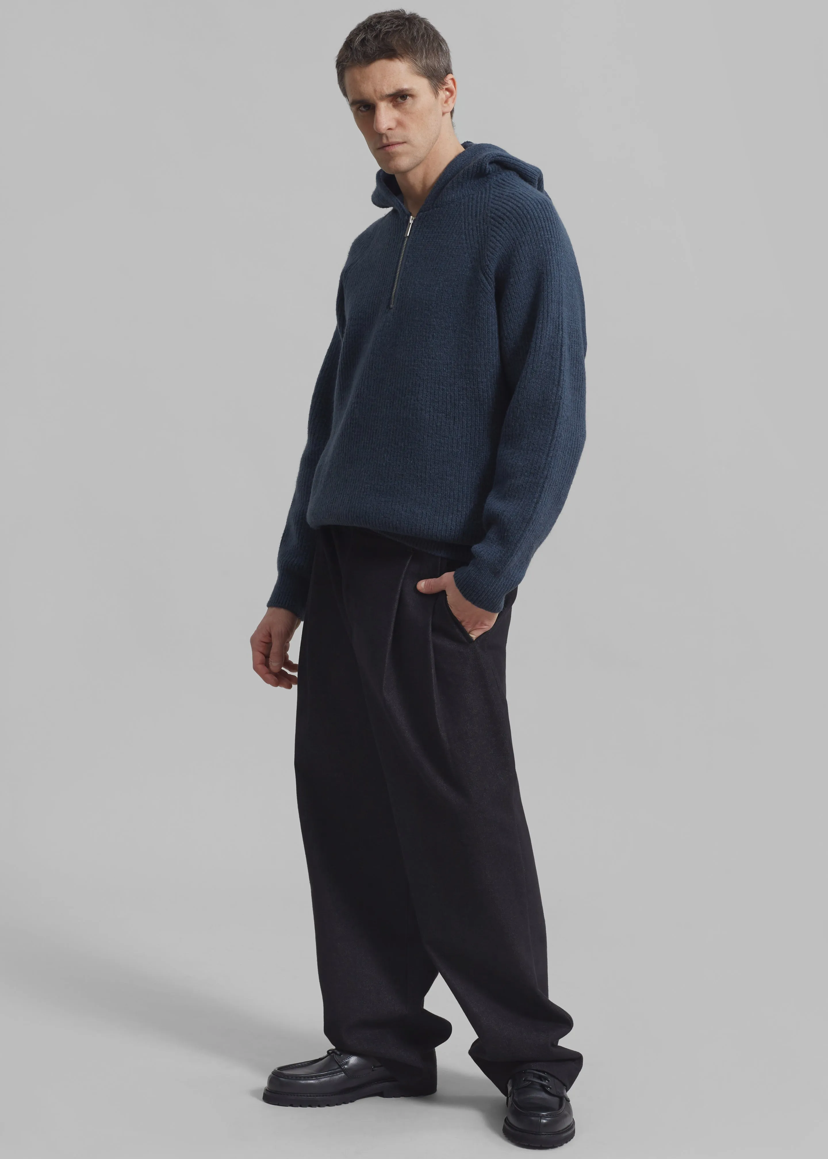 Stephen Pleated Denim Trousers - Black sold by Frankie Shop