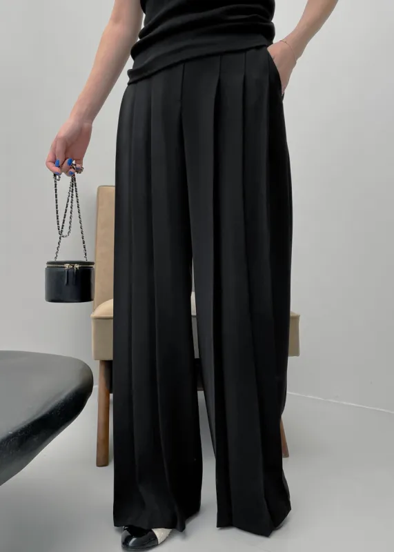 Dillon Pleated Pants - Black sold by Frankie Shop