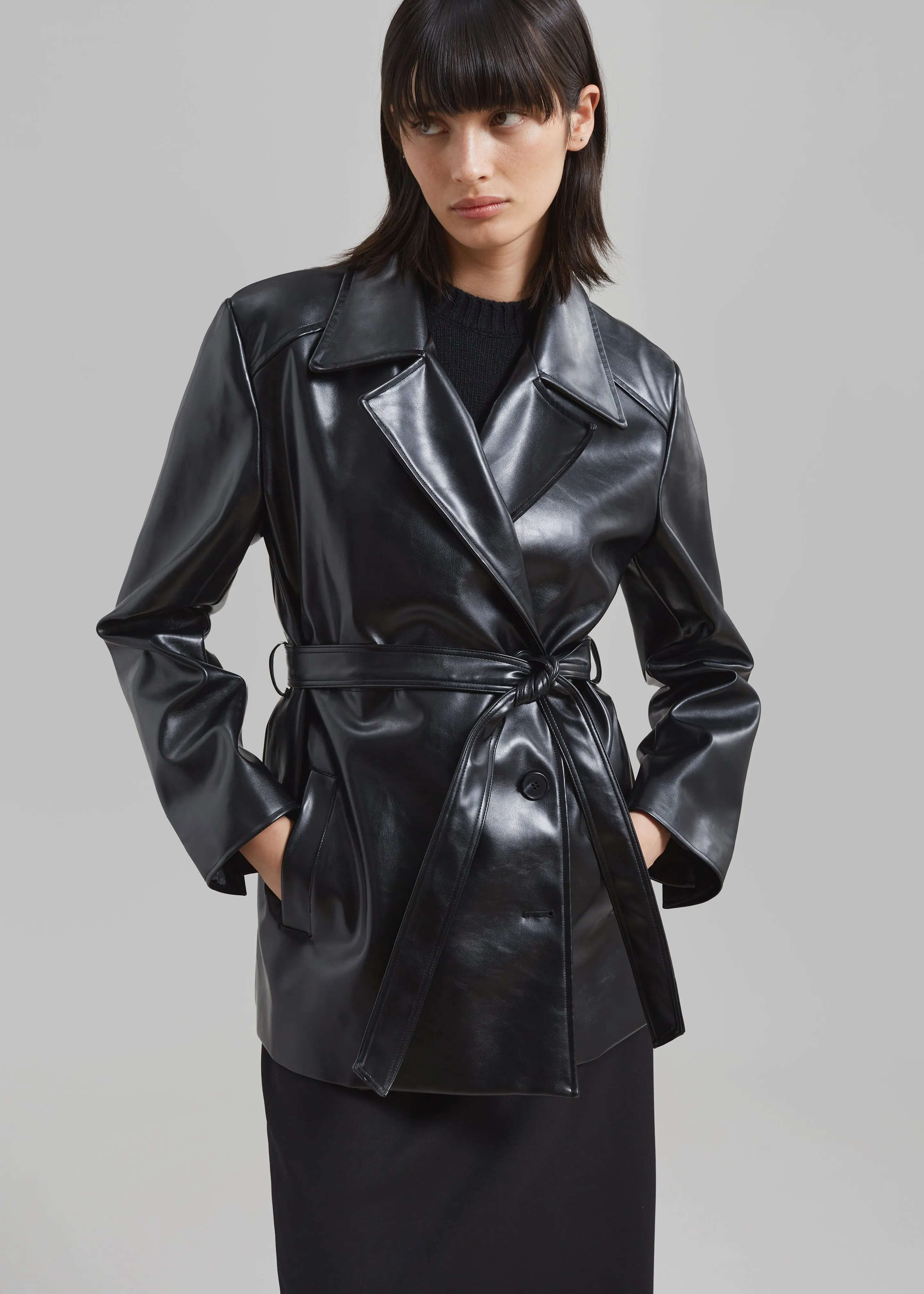 Sawyer Faux Leather Jacket - Black sold by Frankie Shop product image thumbnail 2