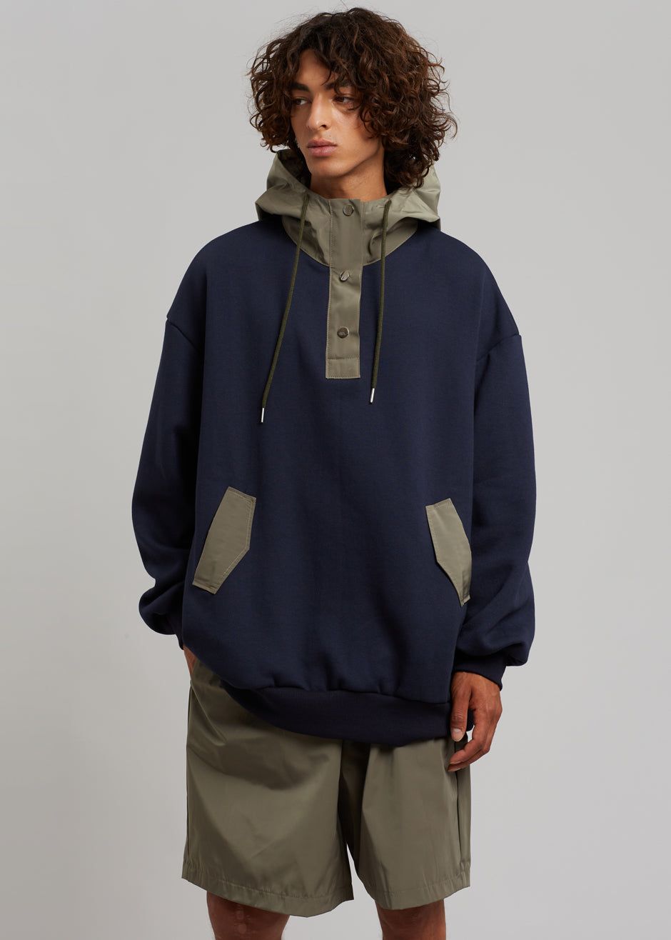 Arch Hoodie - Navy/Olive sold by Frankie Shop
