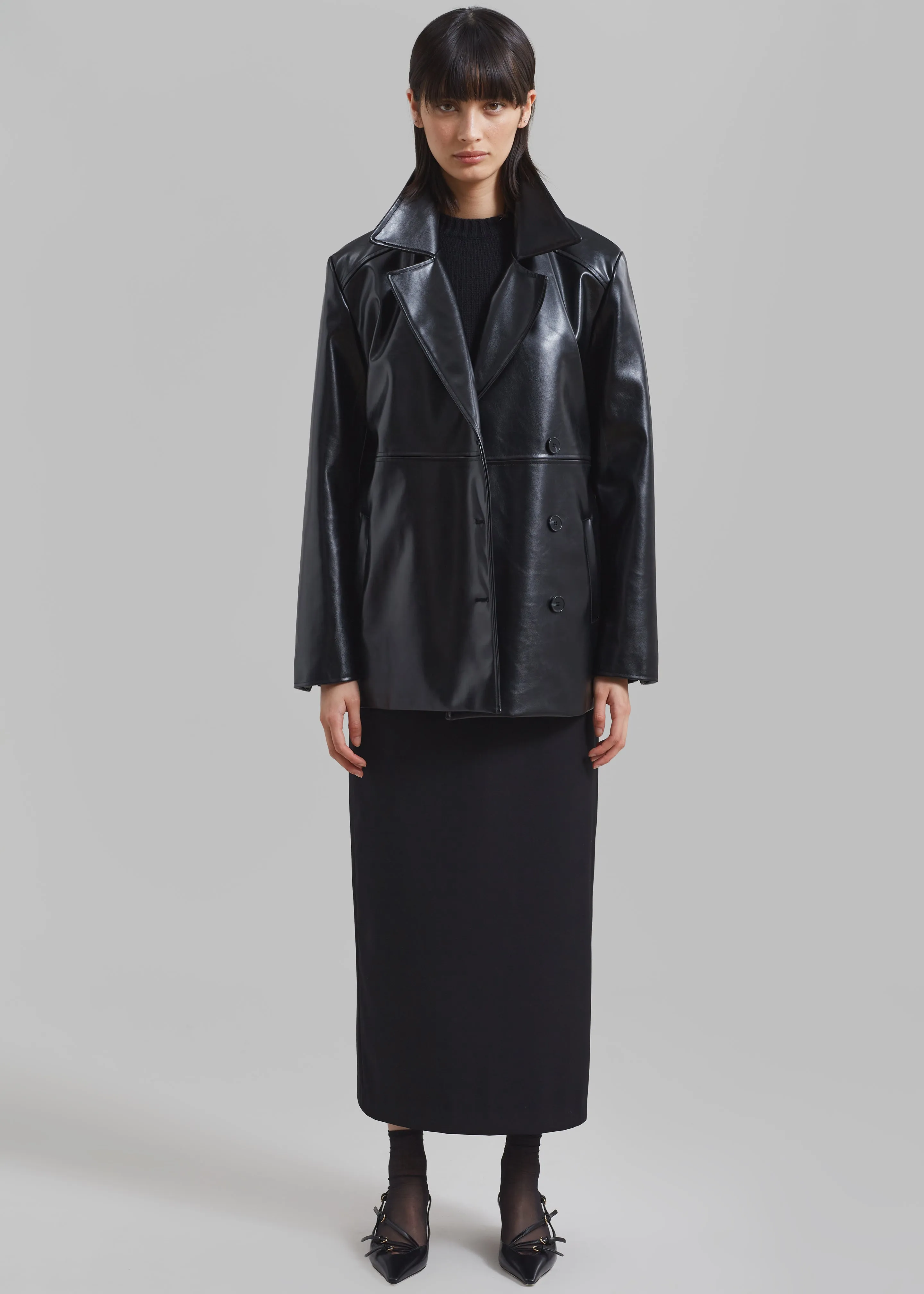 Sawyer Faux Leather Jacket - Black sold by Frankie Shop product image thumbnail 4