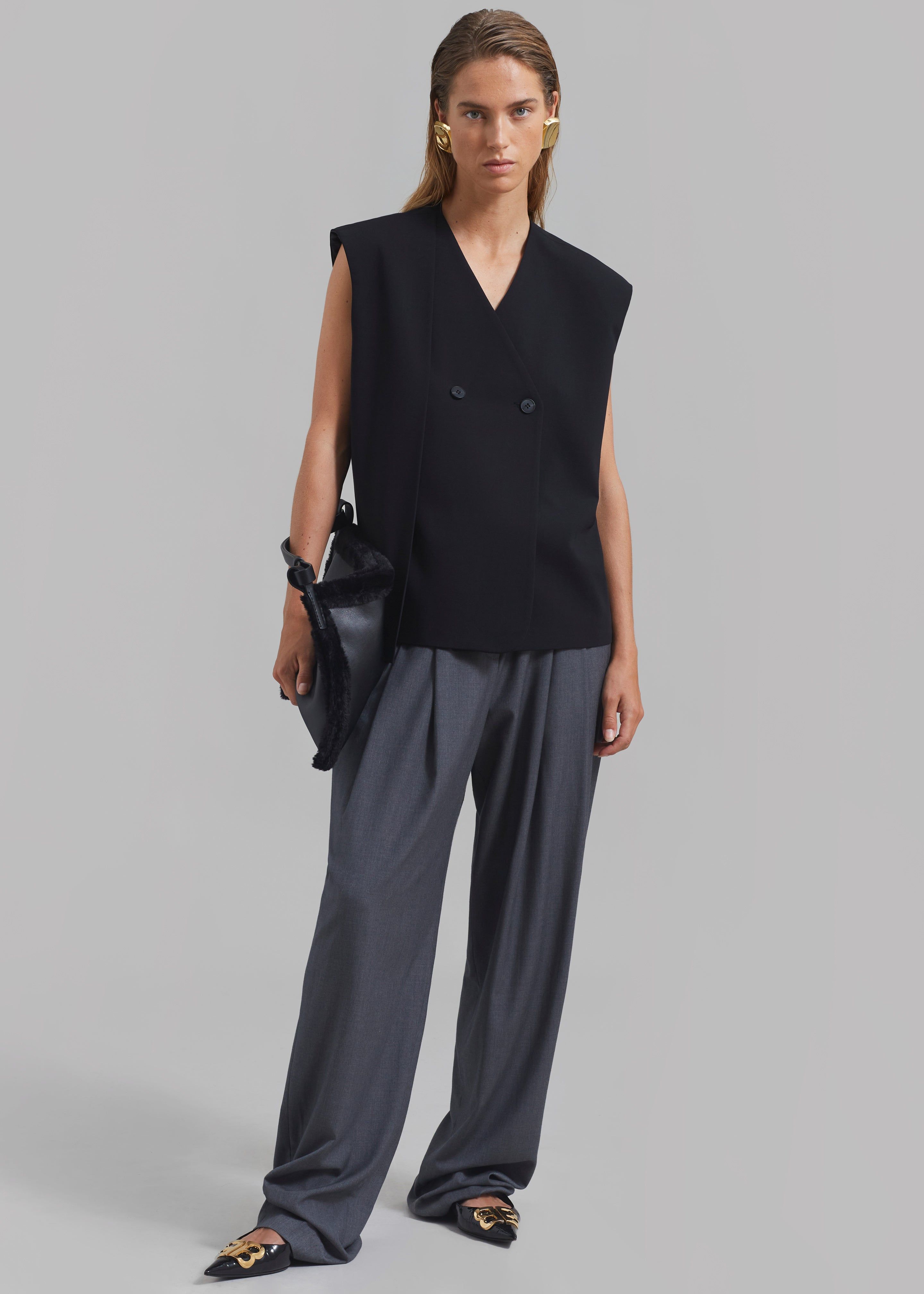 Proenza Schouler White Label Minetta Faux Shearling Bag - Black sold by Frankie Shop product image thumbnail 6
