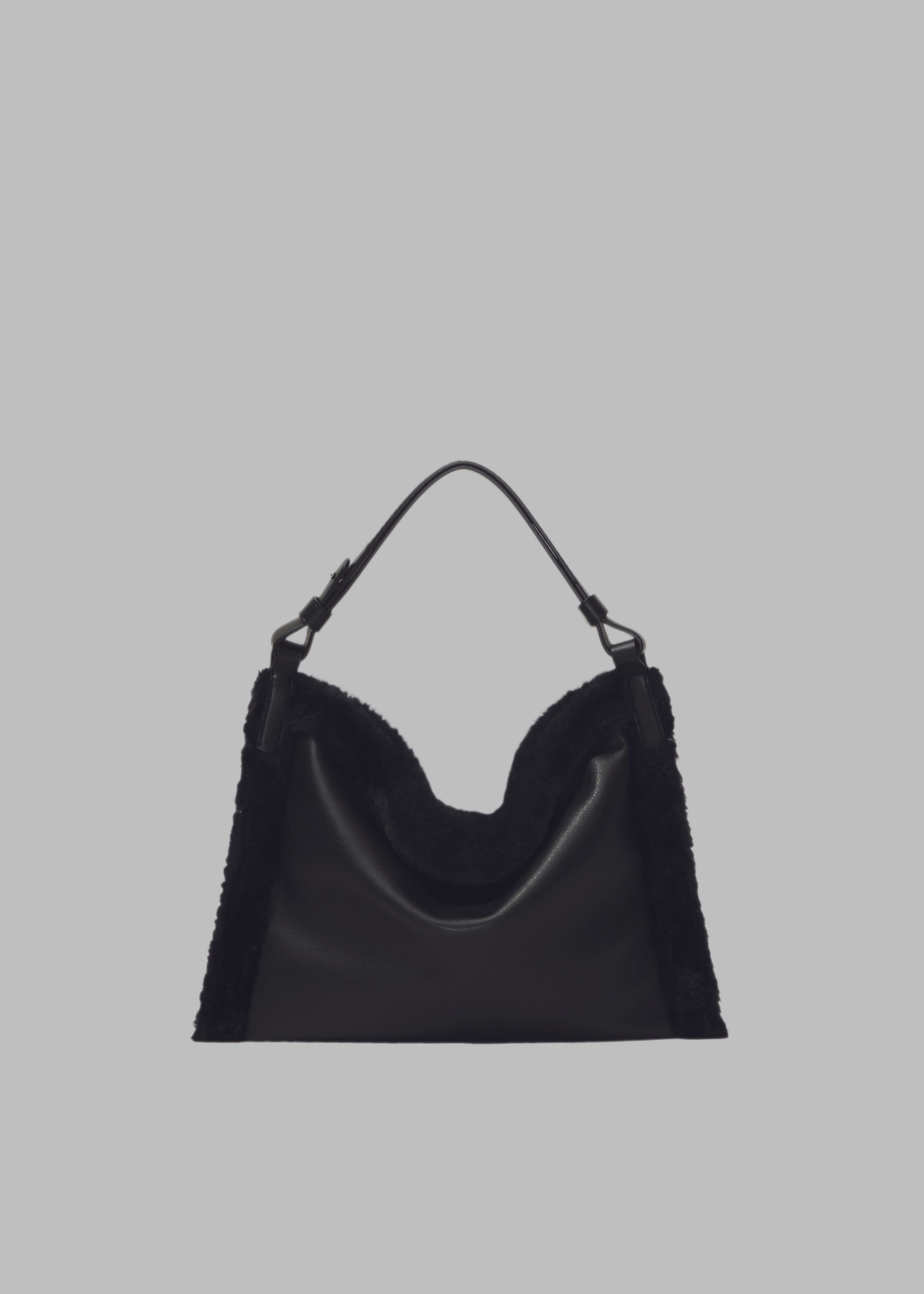 Proenza Schouler White Label Minetta Faux Shearling Bag - Black sold by Frankie Shop