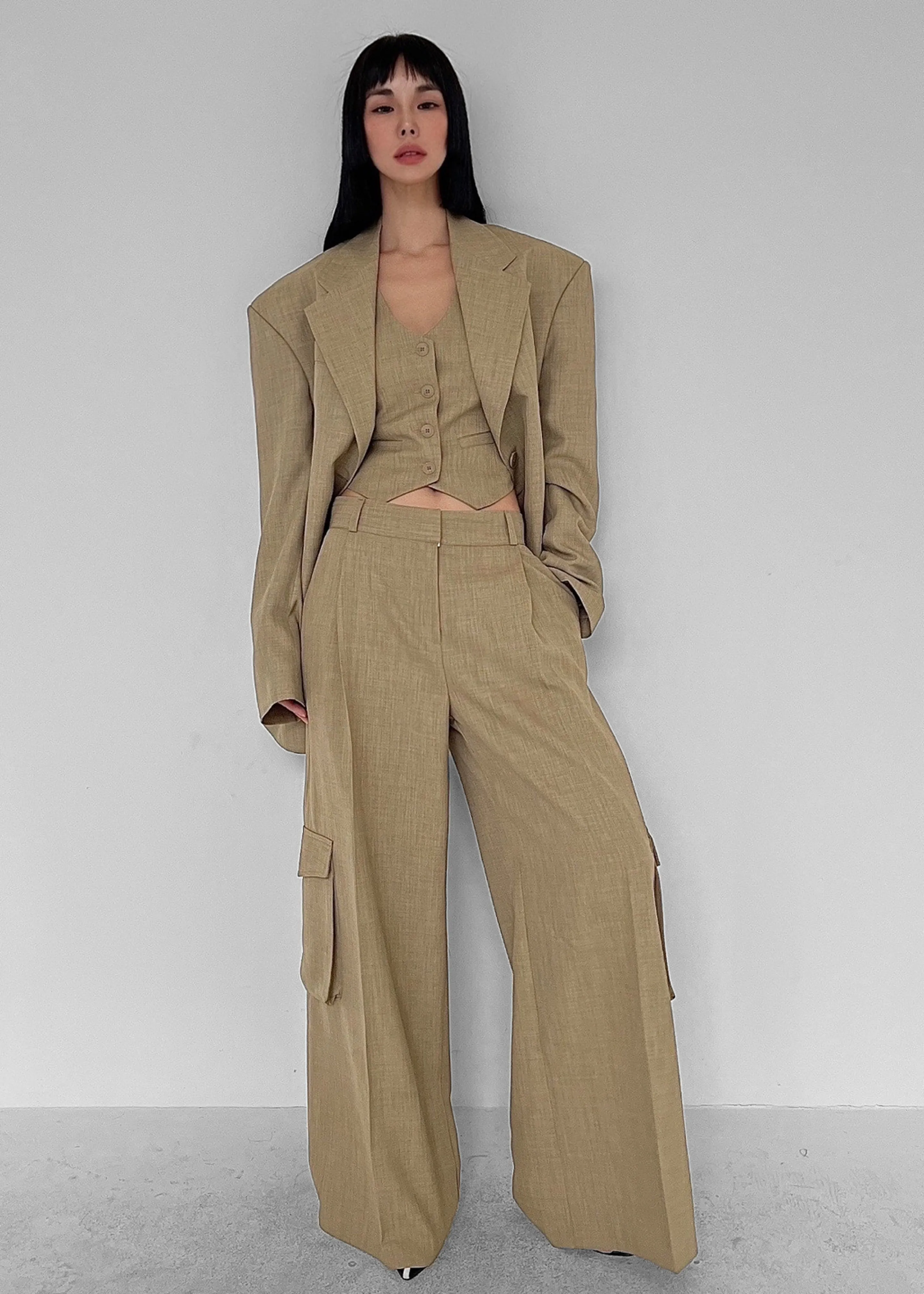 Gladys Blazer - Khaki sold by Frankie Shop product image thumbnail 5