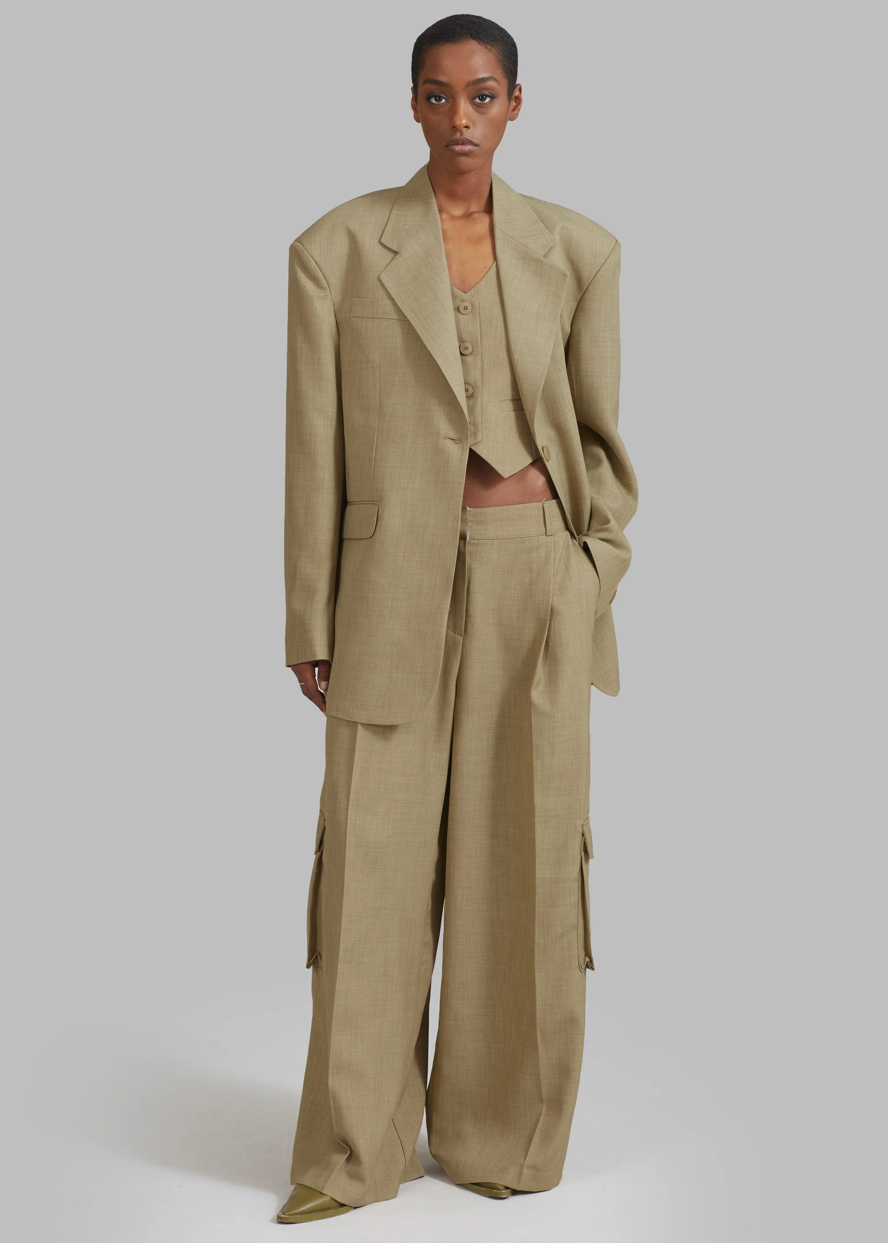 Gladys Blazer - Khaki sold by Frankie Shop product image thumbnail 3