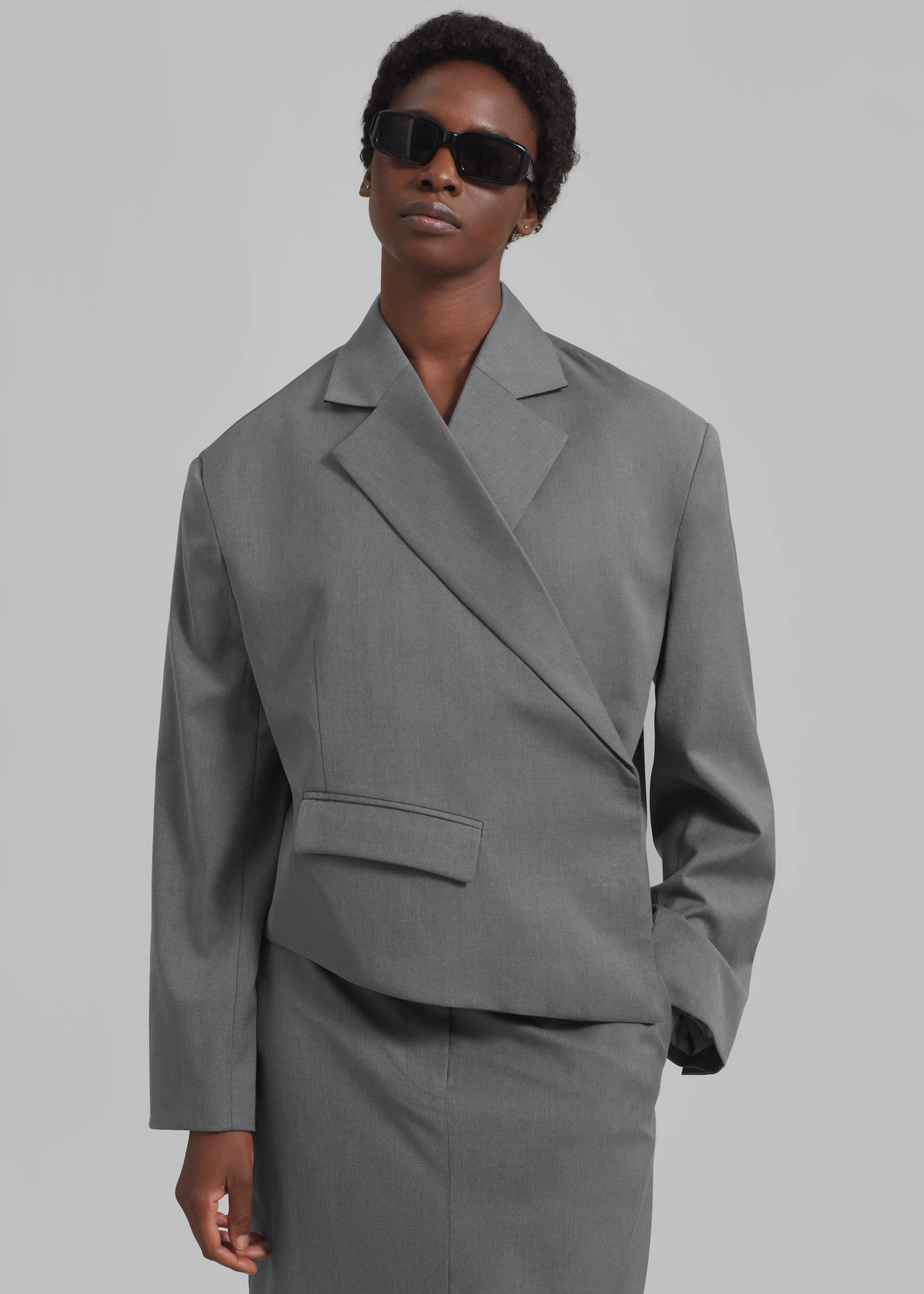 REMAIN Overlap Suiting Blazer - Dark Gull Gray sold by Frankie Shop product image thumbnail 4